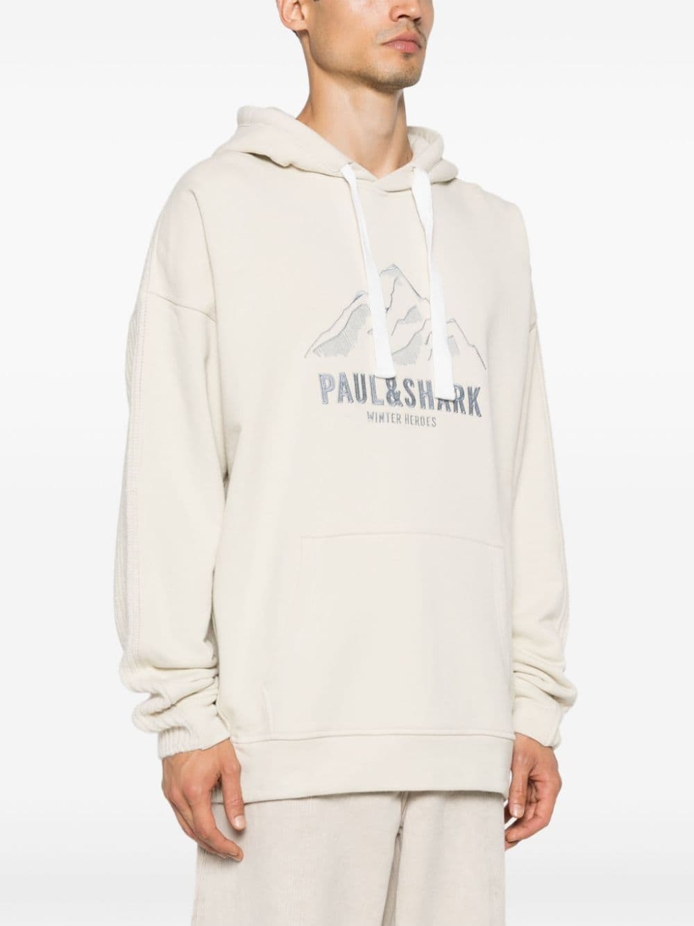 logo-embroidered hoodie - 3