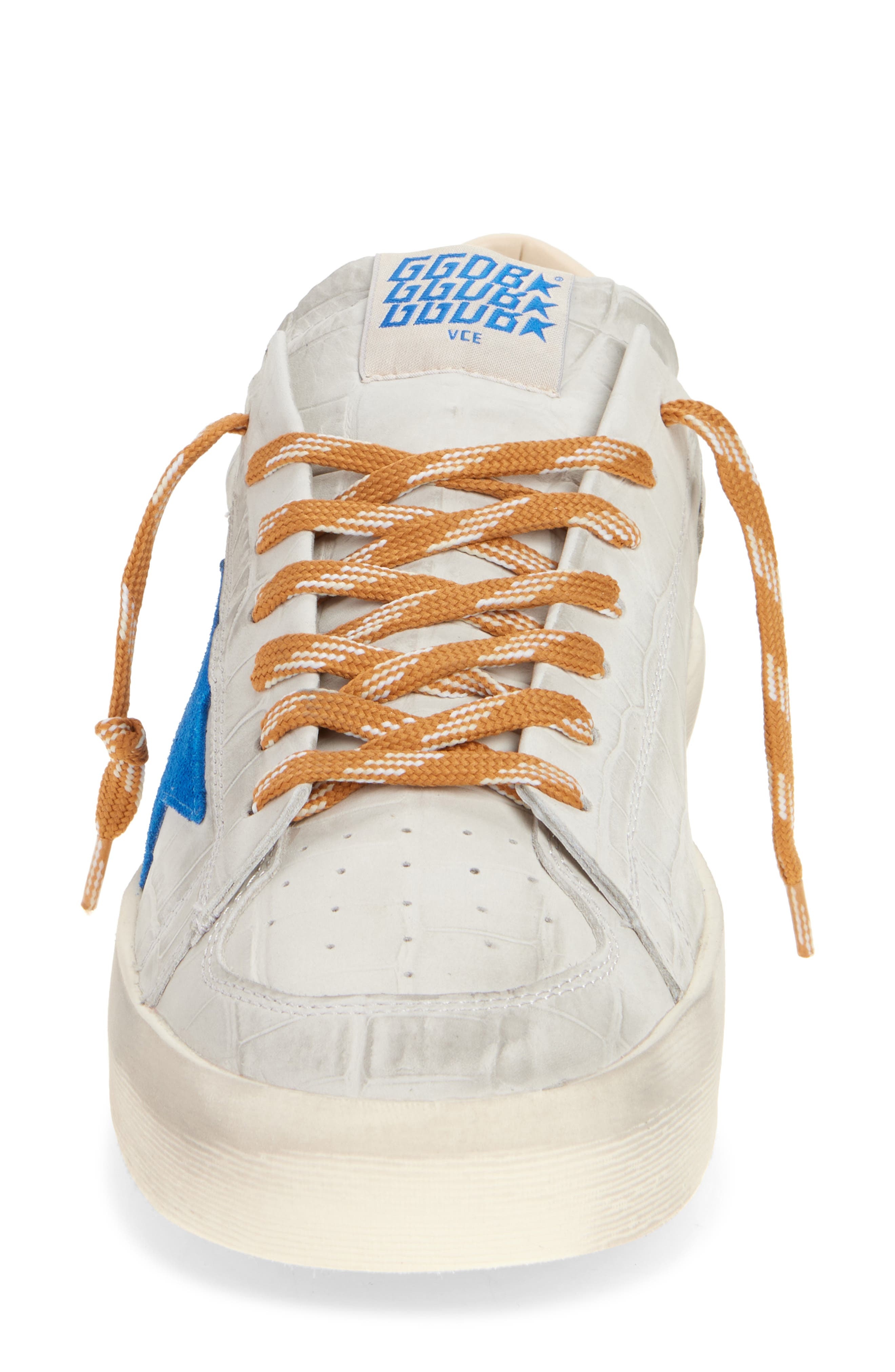 Golden Goose Stardan Croc Embossed Sneaker in Grey/Blue at Nordstrom - 4