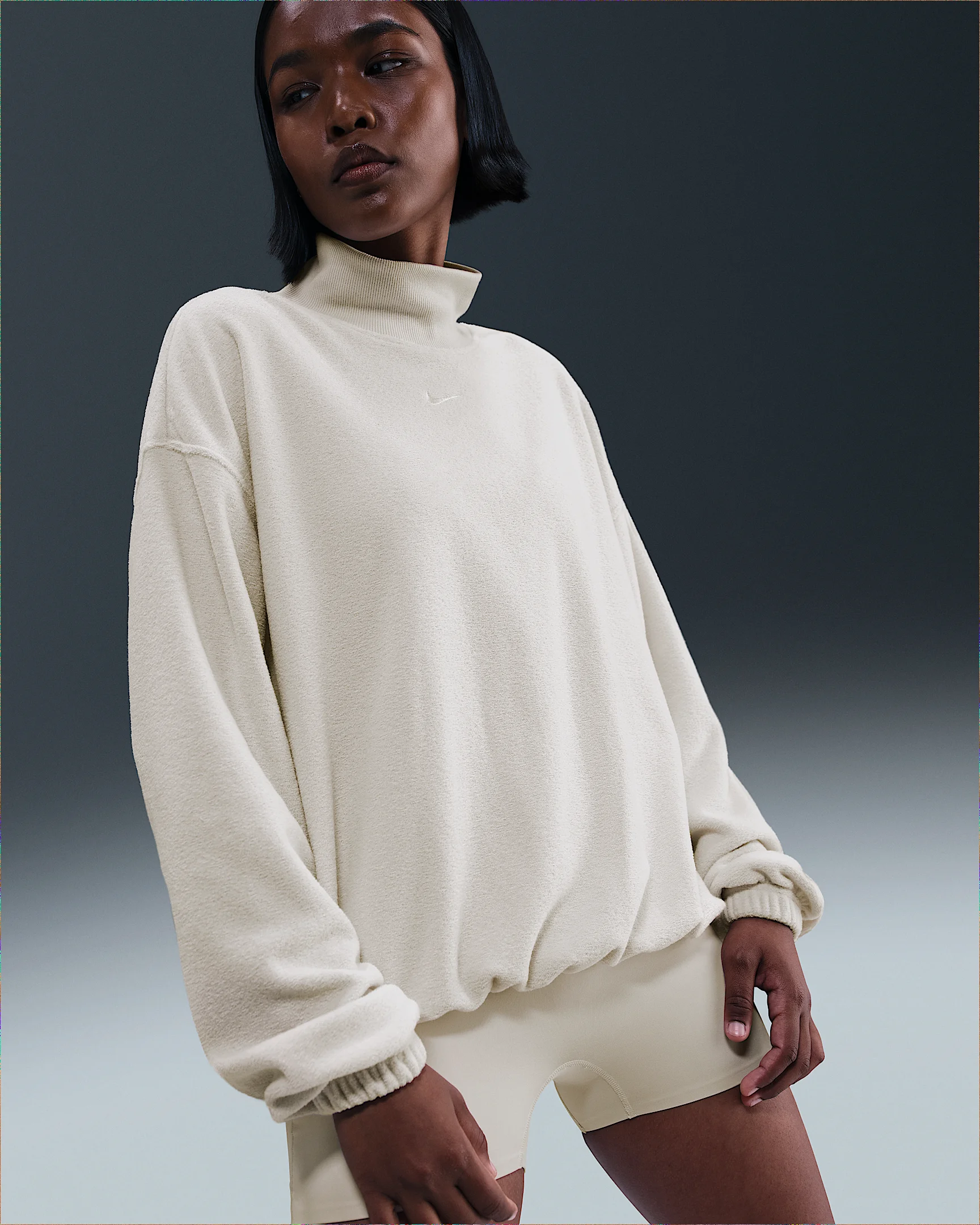 Nike Sportswear Phoenix Plush Women's Cozy Fleece Oversized Mock-Neck Top - 1