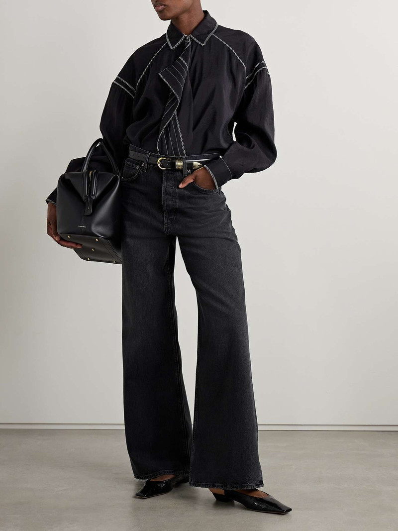 AGOLDE Dame high-rise wide-leg organic jeans Black outlook