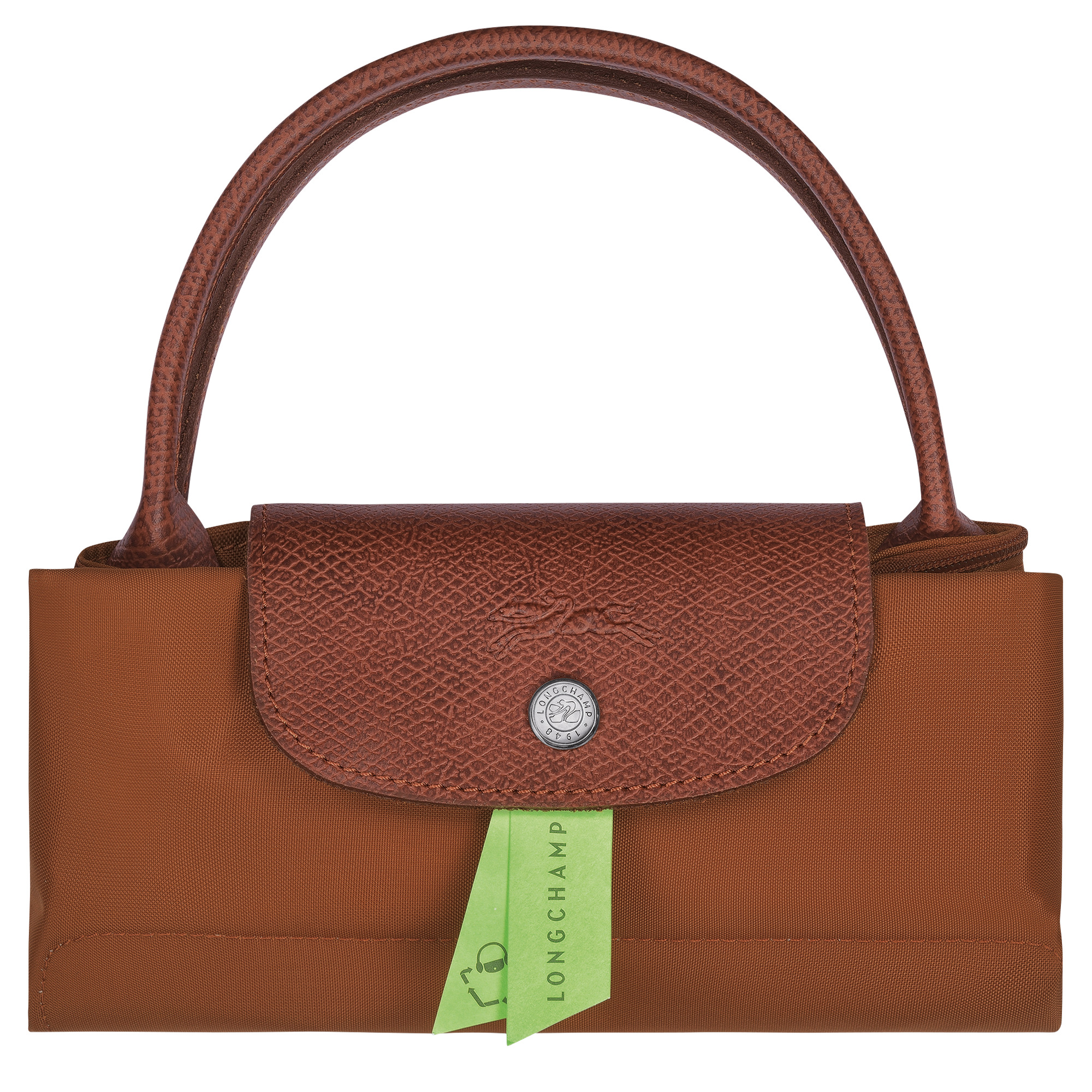 Le Pliage Green Pouch with handle Cognac - Recycled canvas