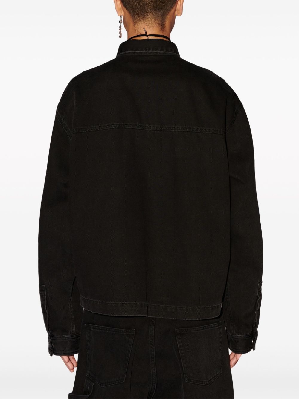 logo-embroidered cotton shirt - 5
