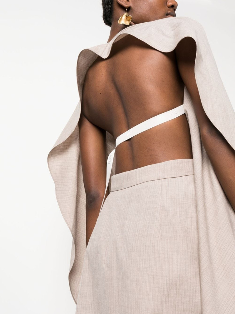 컷 아웃 draped 모직 드레스 5