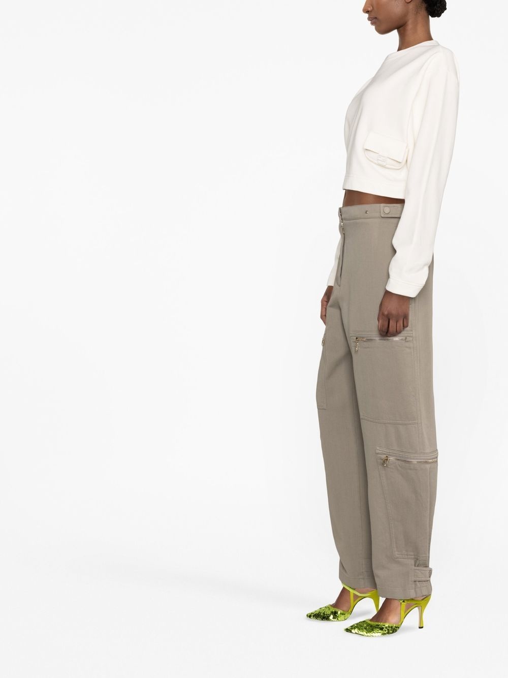 zip-detail straight-leg trousers - 4