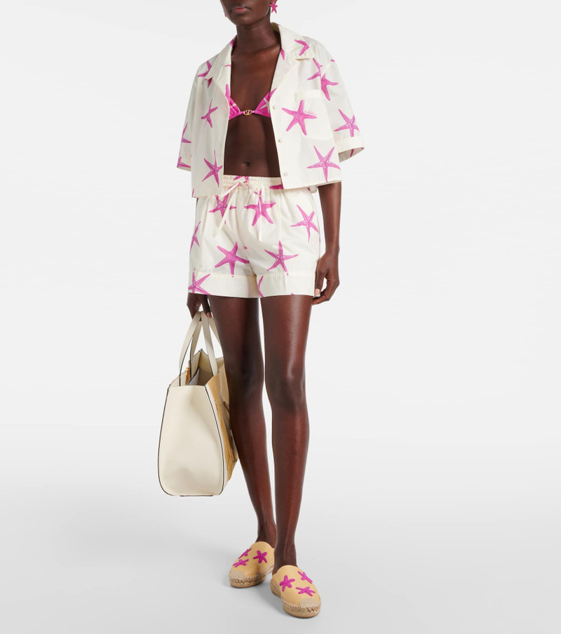 Valentino Starfish cropped cotton poplin shirt outlook