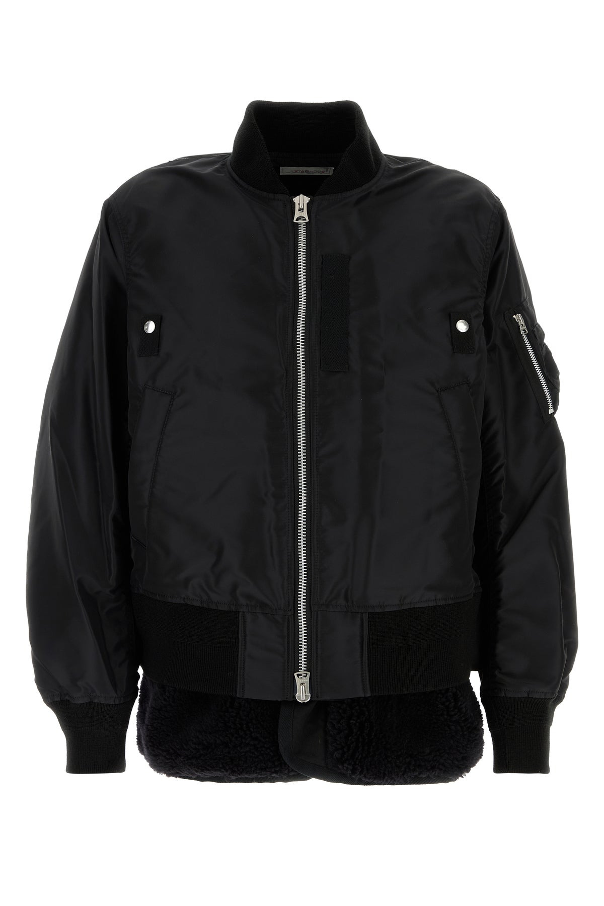Black nylon bombe jacket - 1