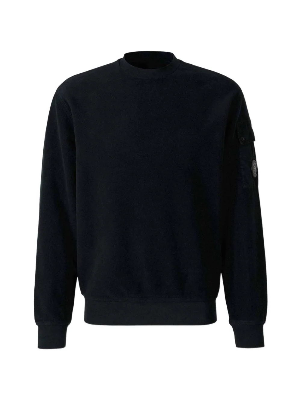Lens-detail sleeve-pocket crew-neck sweatshirt - 1