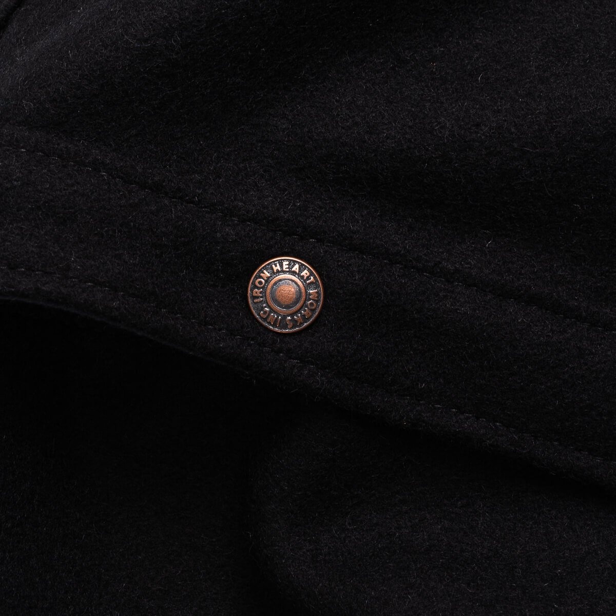 IHSH-306-BLK Melton Wool C.P.O Shirt - Black - 14