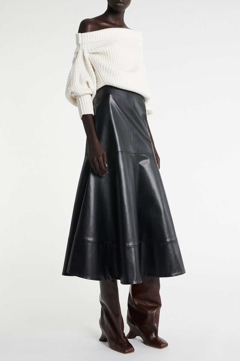 A.W.A.K.E. MODE FLARED HEM SKIRT BLACK outlook