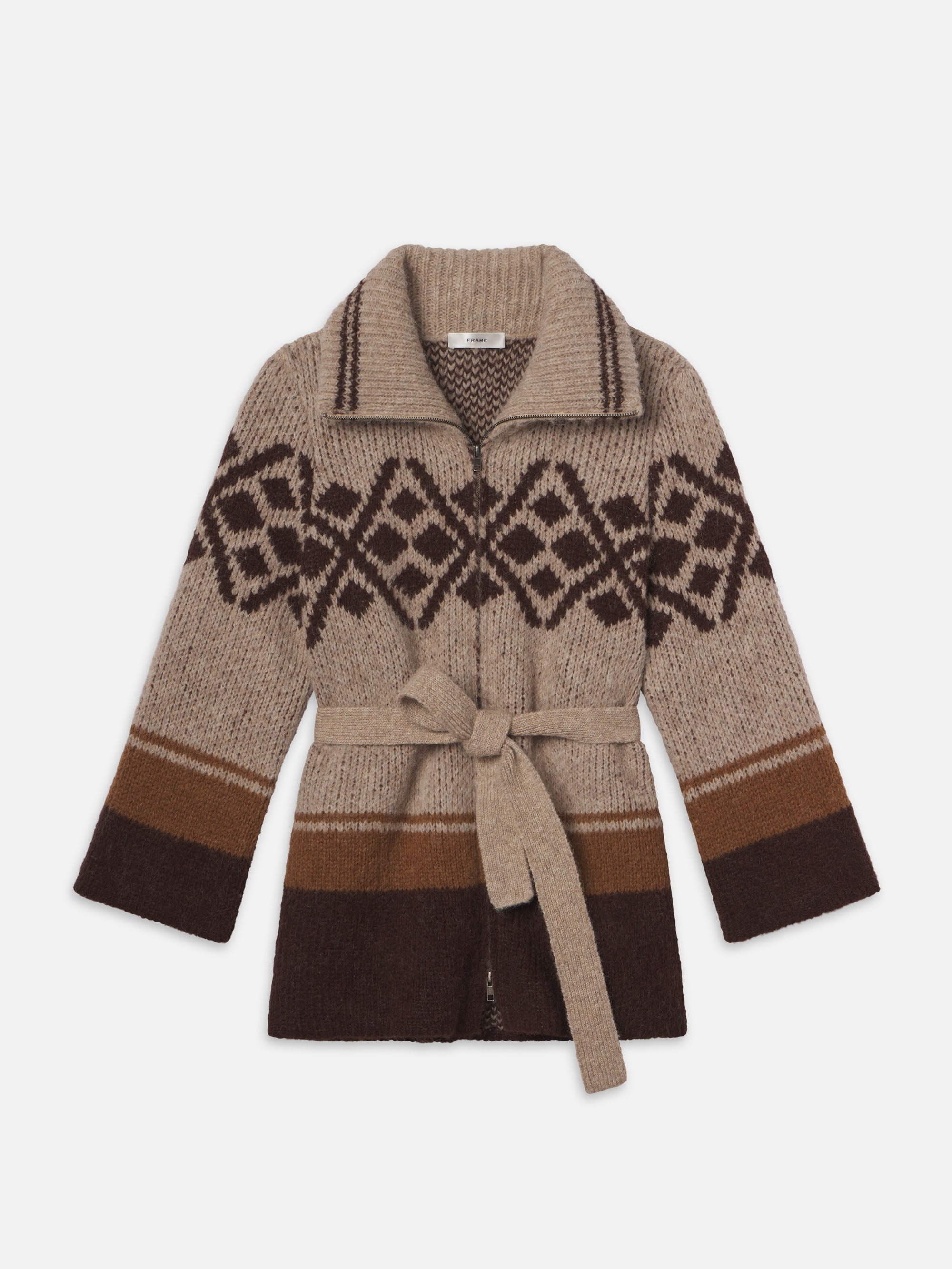 Fair Isle Coatigan in Cream Multi - 1