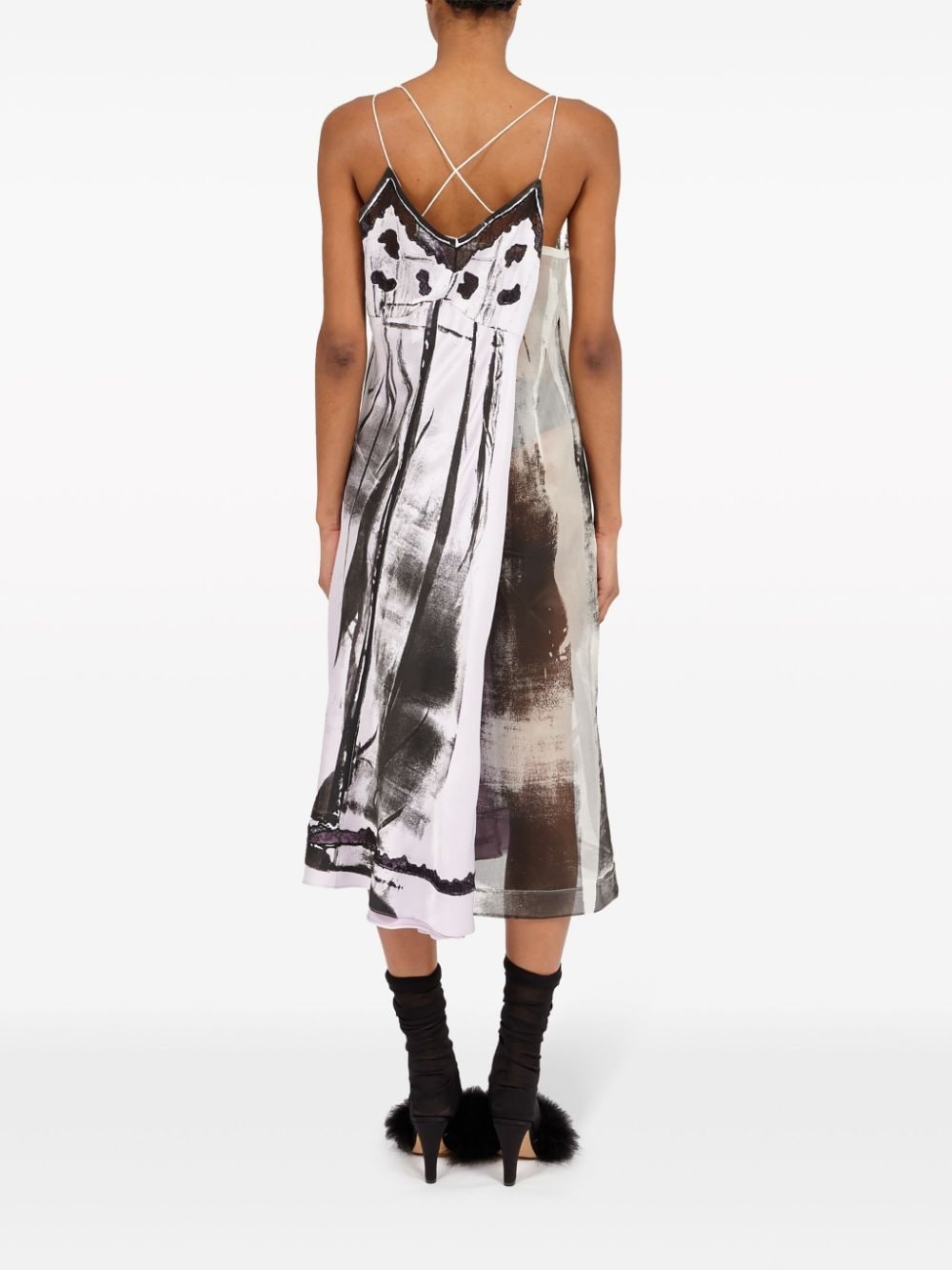 Freeze-frame silk midi dress - 4