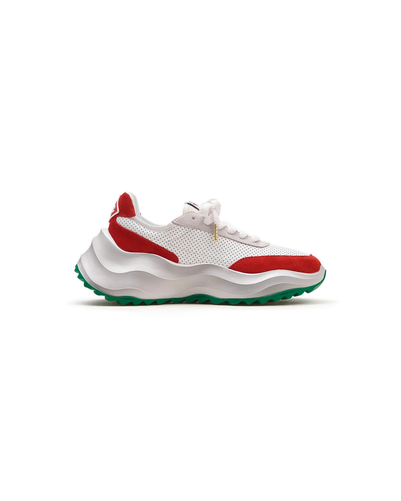 CASABLANCA Mens Atlantis White & Red Sneaker outlook