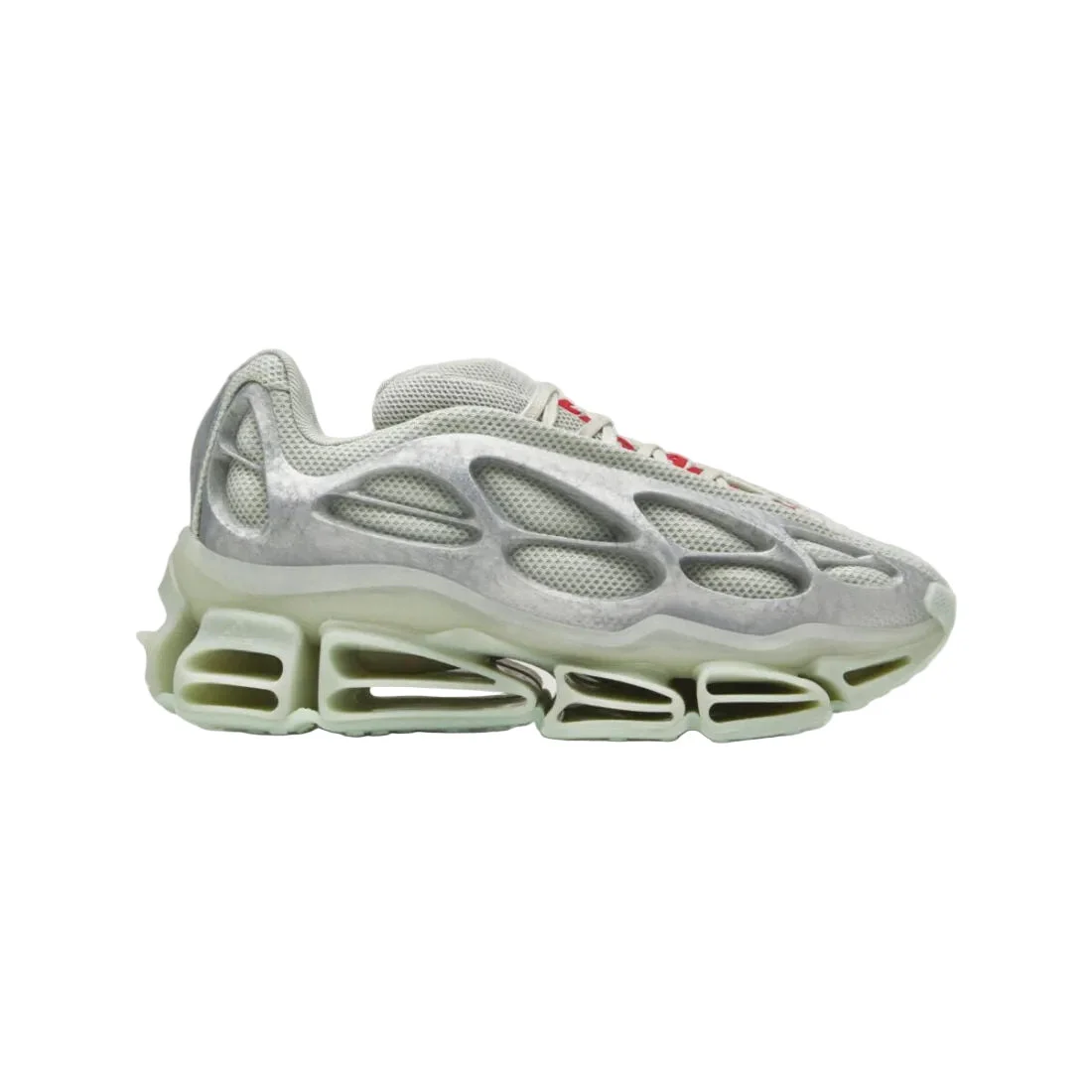 X WILLY CHAVARRIA MEGARIDE BONES SNEAKERS (HALO GREEN/SILVER METALLIC/BETTER SCARLET) - 1