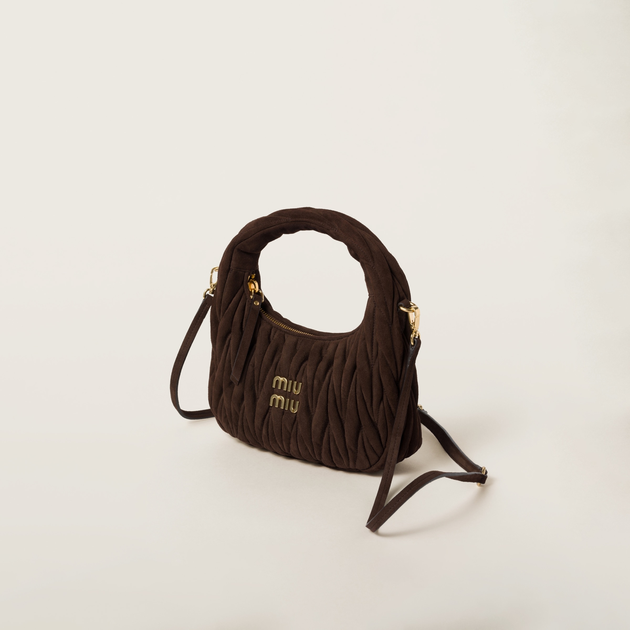Wander matelassé suede hobo bag - 2