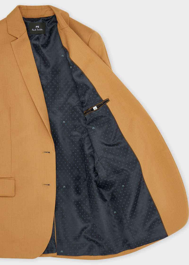 Women's Tan Wool Hopsack Suit 4