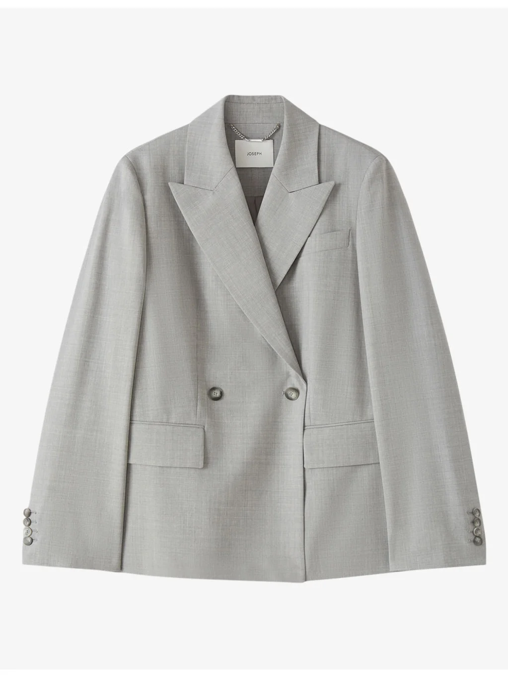 Dana Peak-Lapel Stretch-Wool Blazer - 1