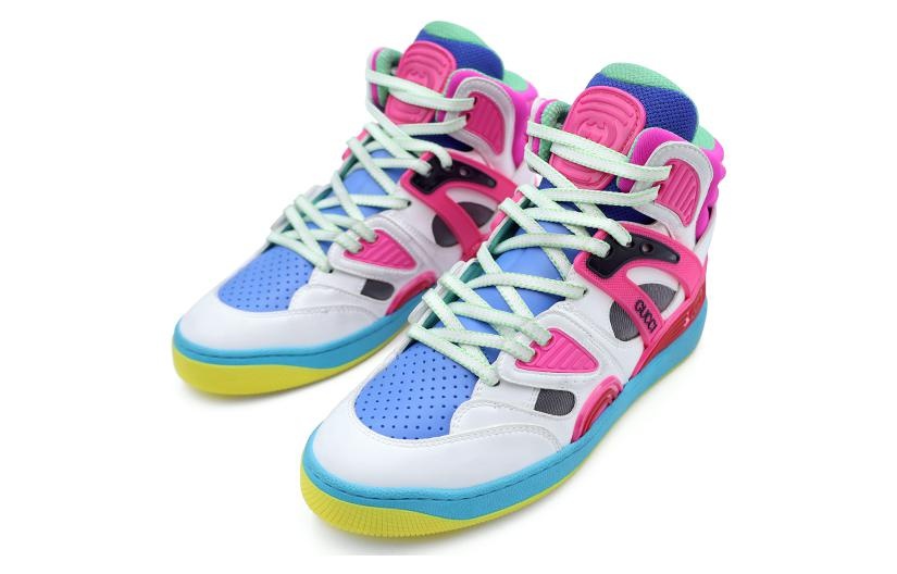 (WMNS) Gucci Basket High 'White Pink Blue' 661311-2SH80-9063 - 3