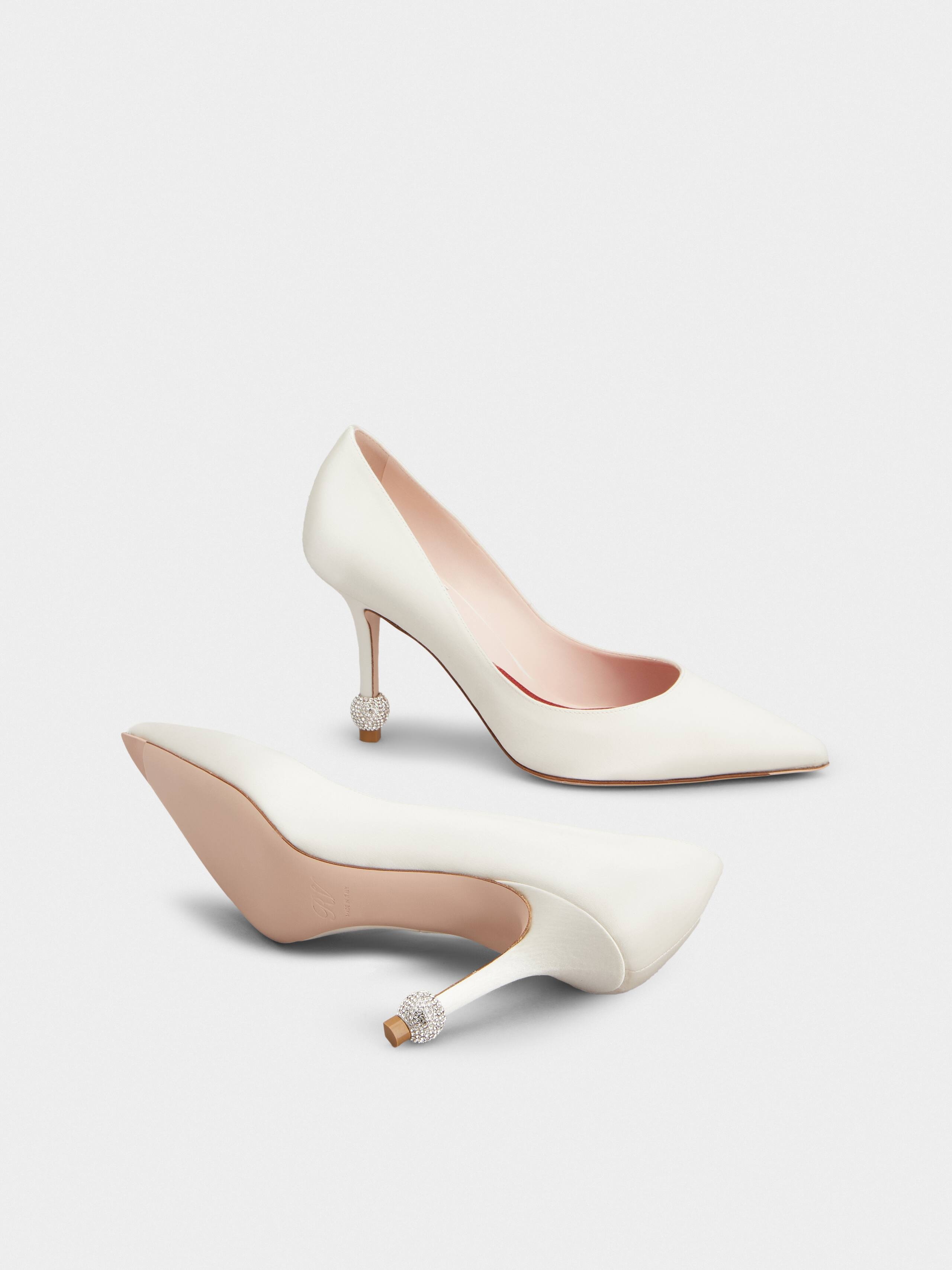 Jewel Heel Pumps in satin - 6