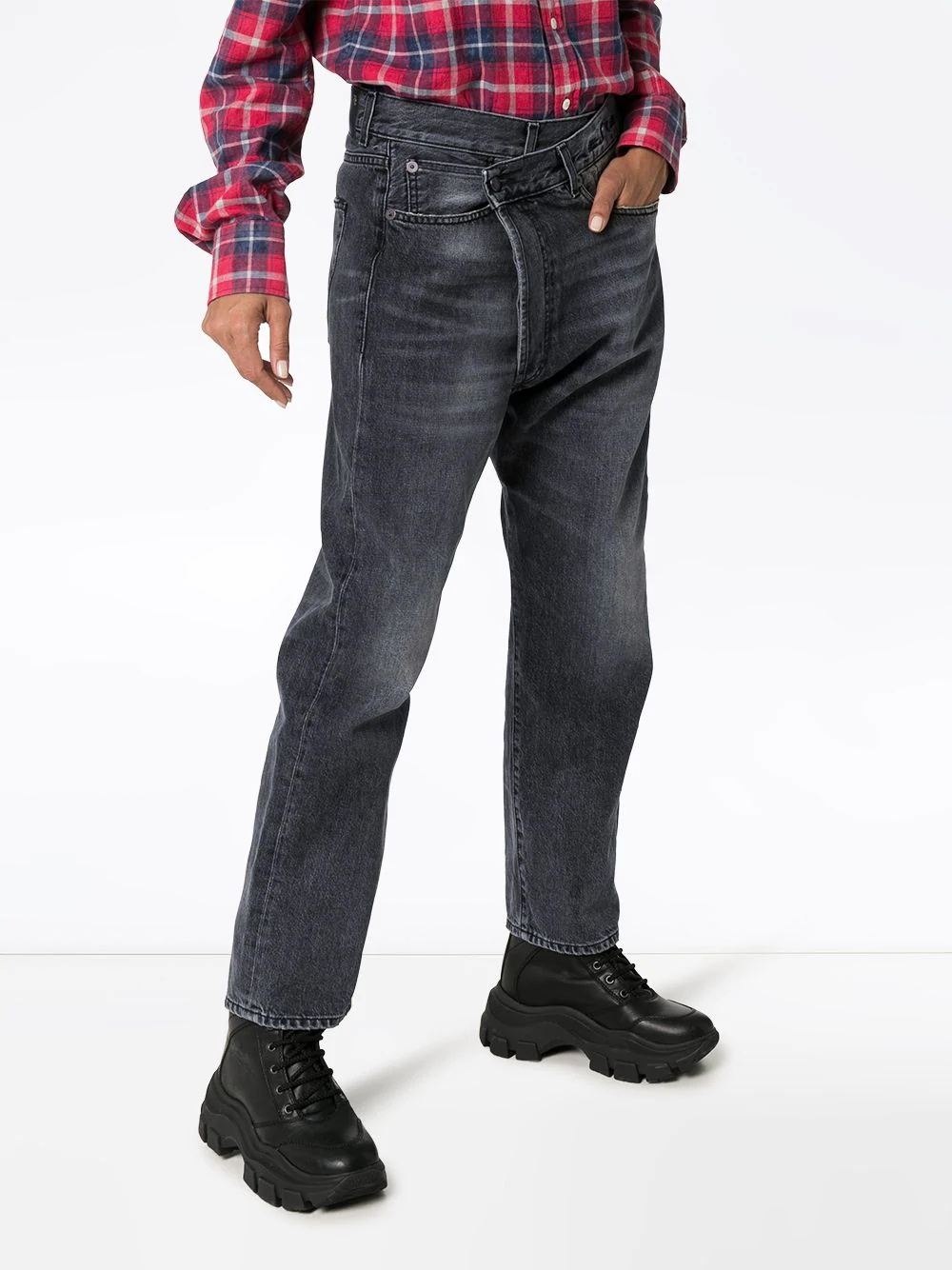 Leyton crossover-front jeans - 3