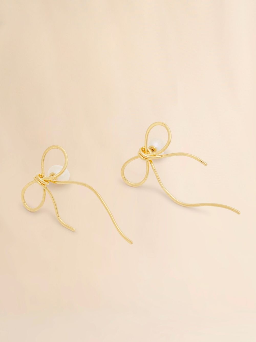 bow-motif earrings - 3