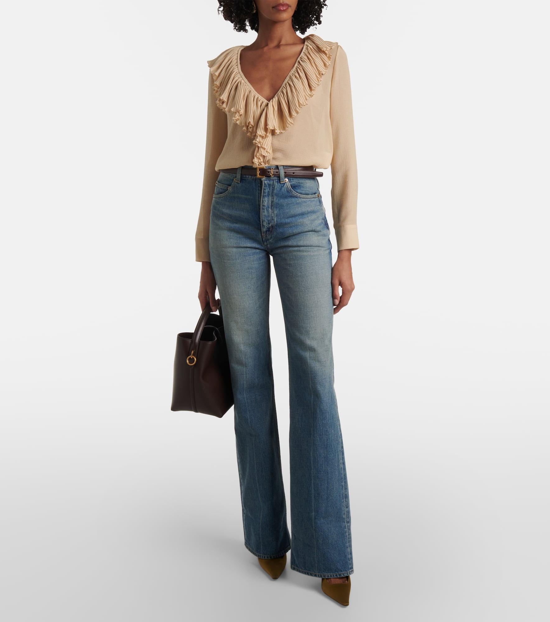 Ruffled silk muslin blouse - 2