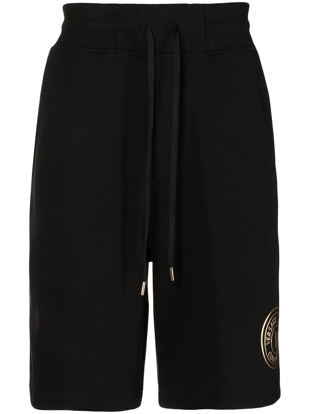 logo-print cotton track shorts - 1