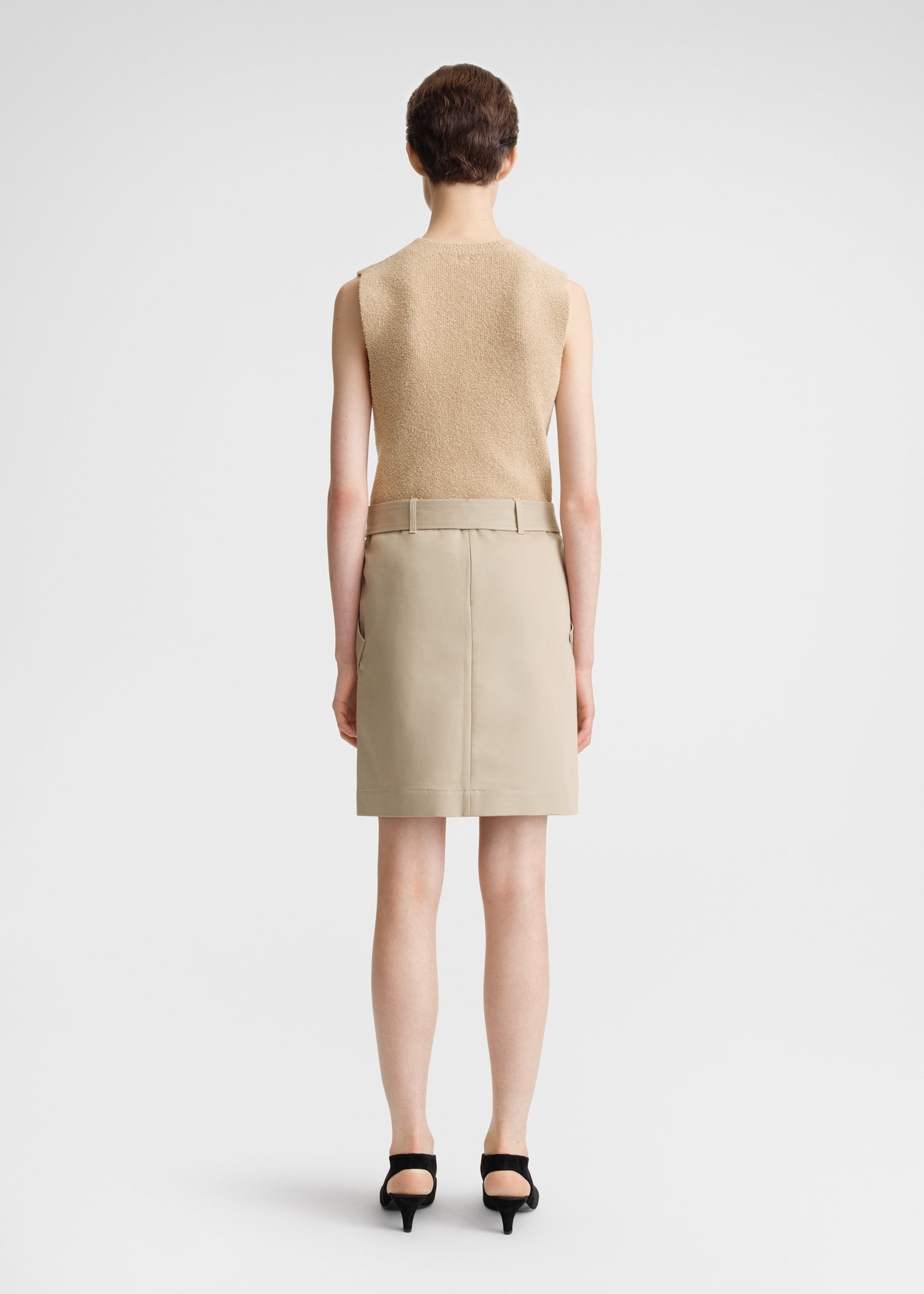 Cotton trench skirt fawn - 4