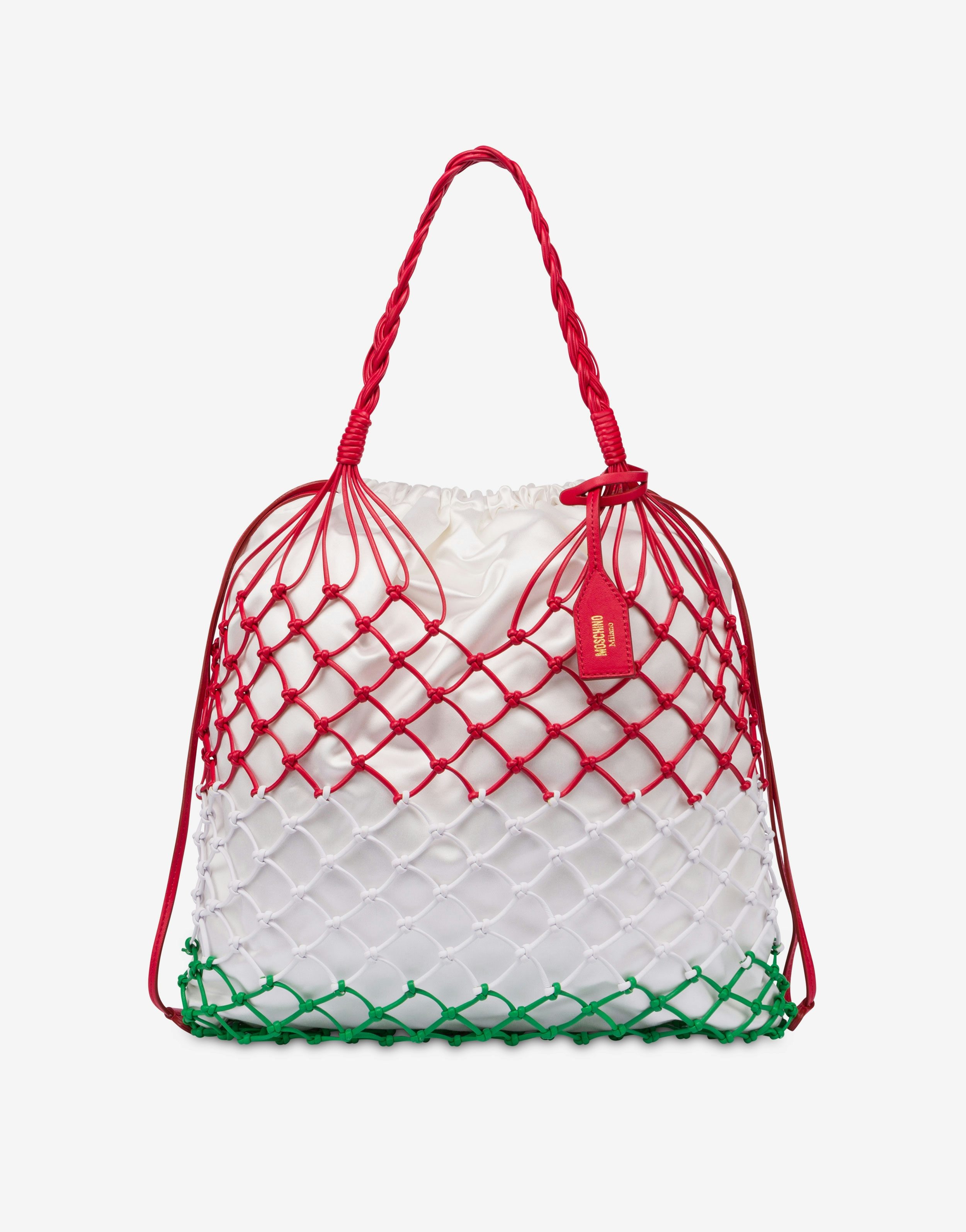 【関税＆送料込み】Moschino Basket Net Nappa Bag Moschino BASKET NET BAG IN NAPPA TRICOLOR | REVERSIBLE