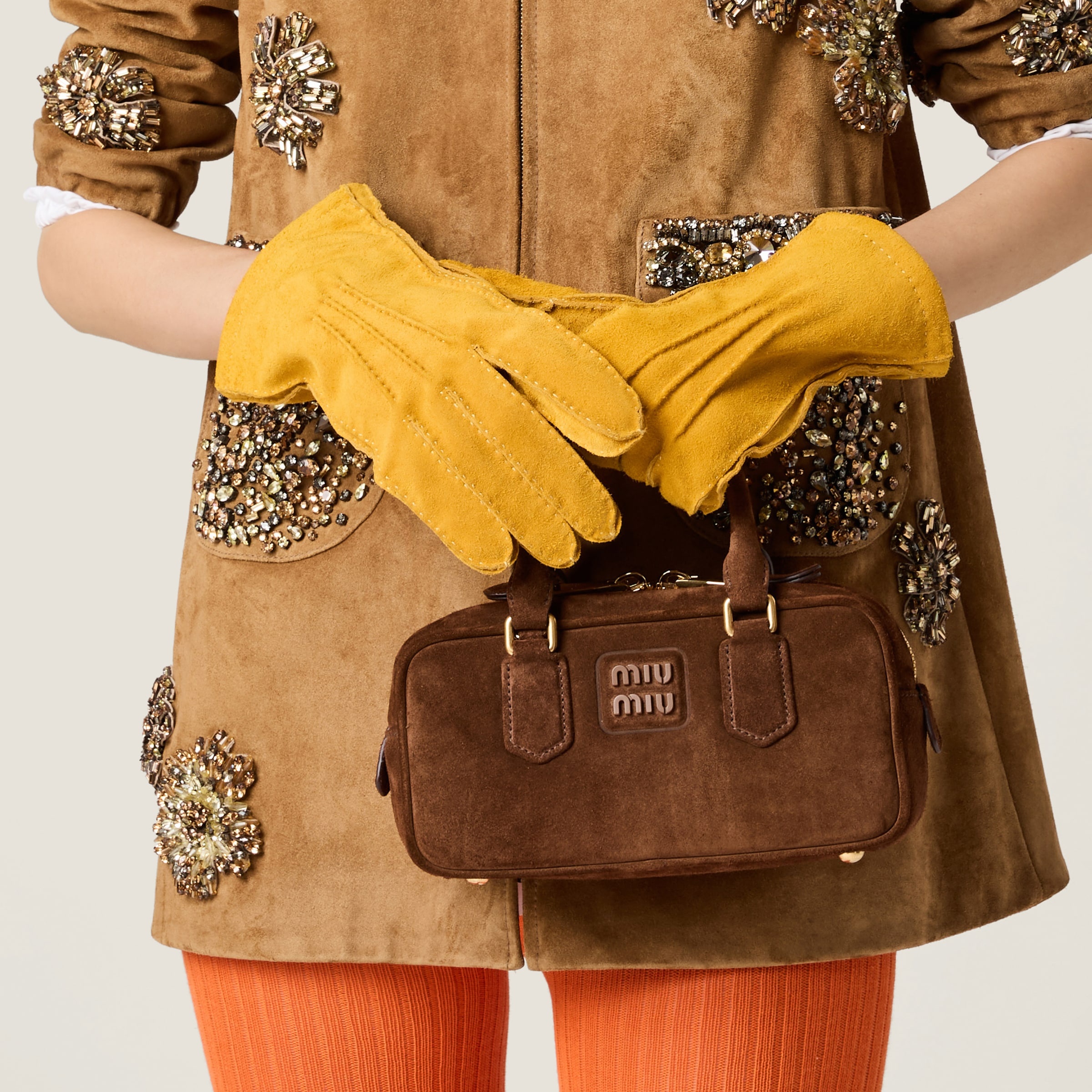 Miu Miu Arcadie padded suede top-handle bag | REVERSIBLE