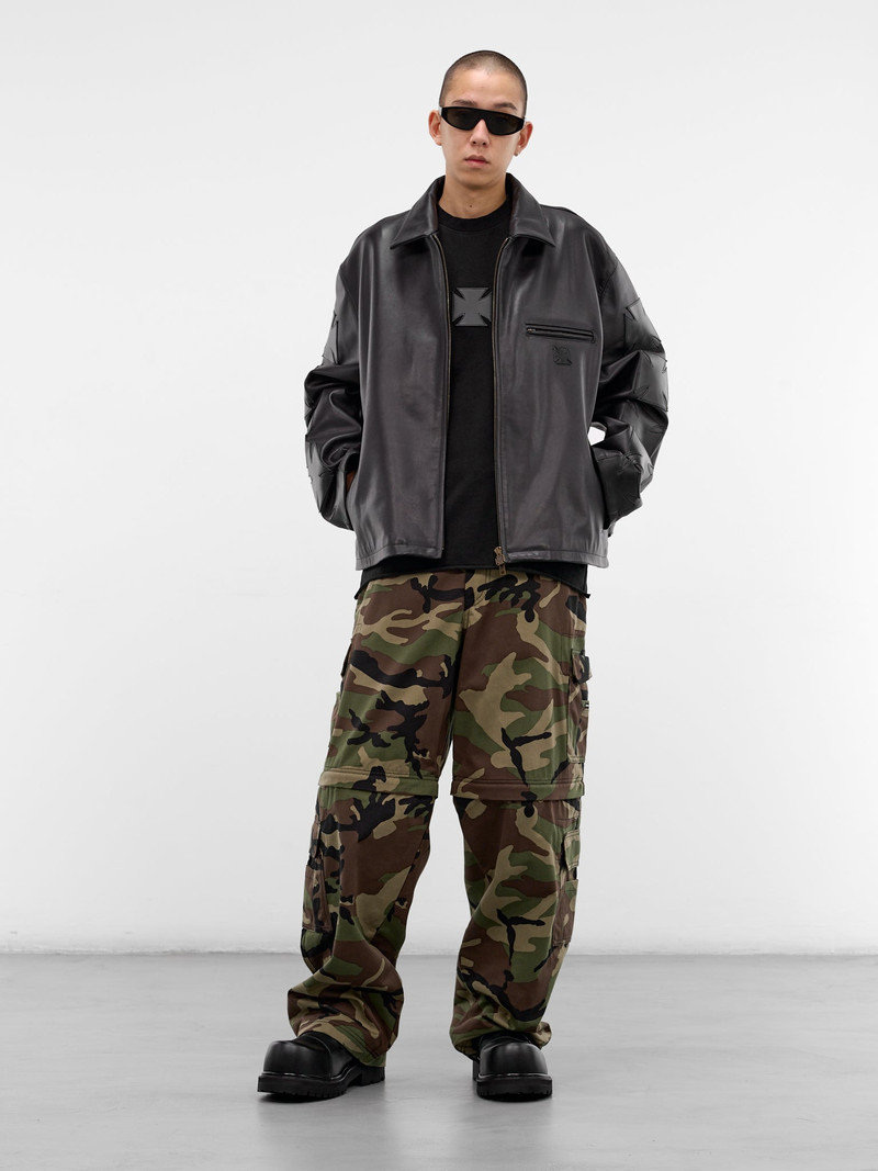 VETEMENTS Black Biker Cross Leather Jacket outlook