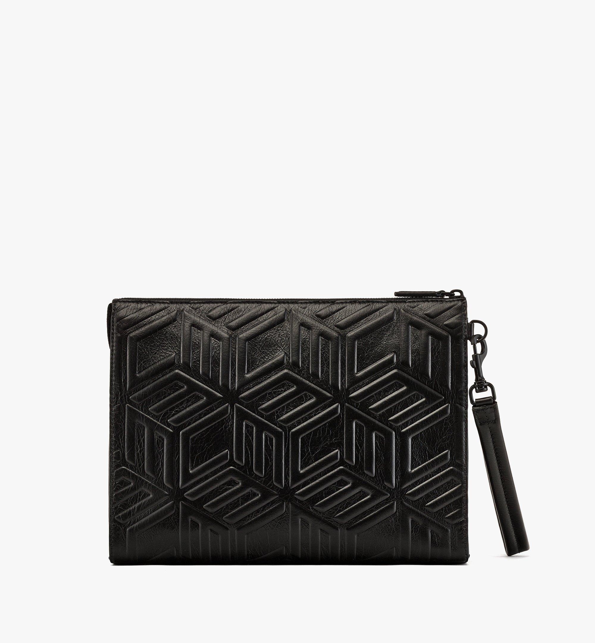 Aren Wristlet Zip Pouch in Crushed Cubic Leather - 4