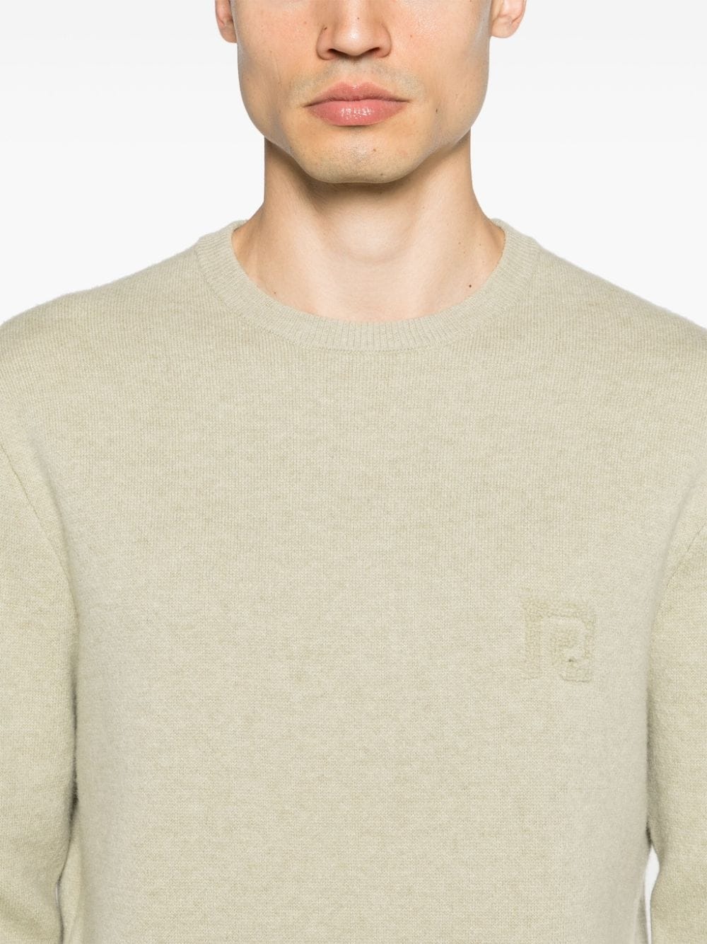 logo-embroidered merino jumper - 5
