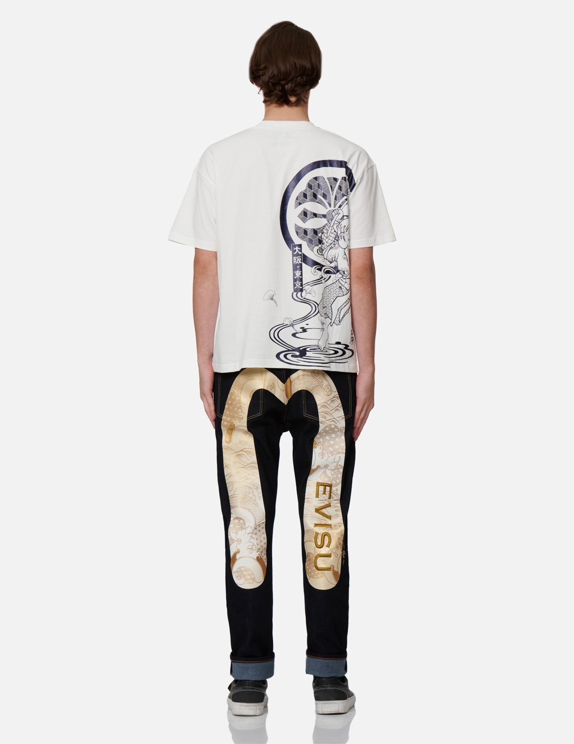 JAPANESE-PATTERN DAICOCK PRINT CARROT-FIT JEANS #2017 - 5