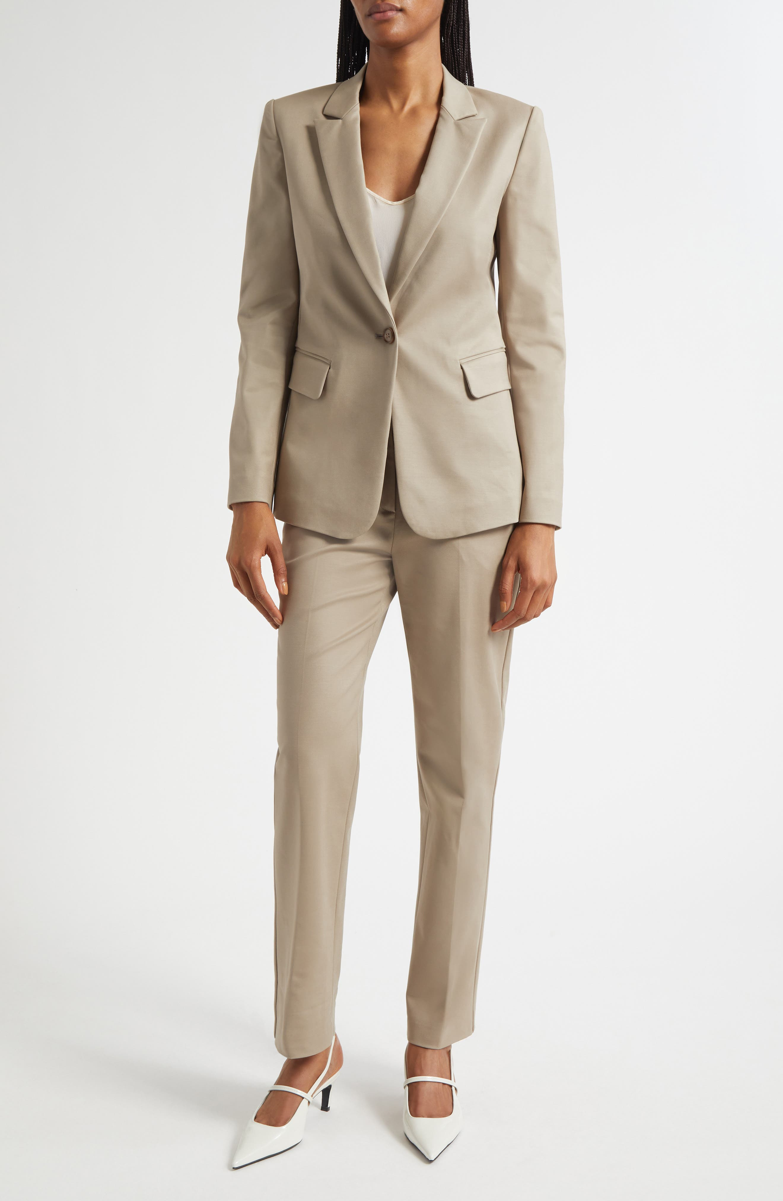 Emporio Armani Cotton Couture One-Button Blazer in Sand at Nordstrom - 2