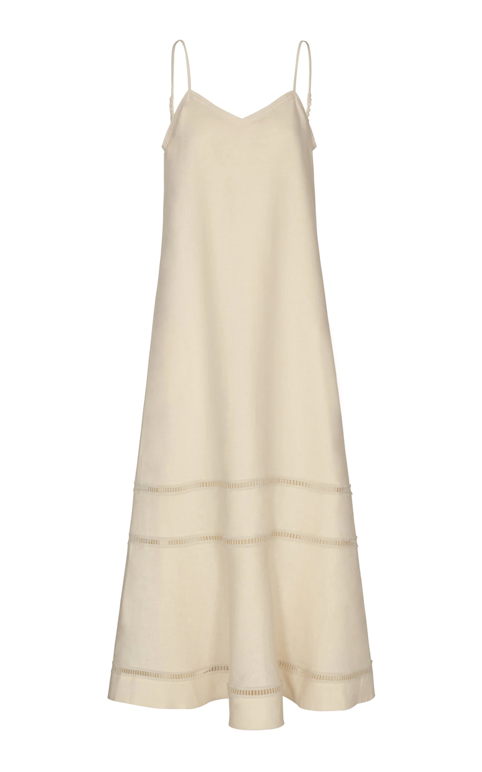 Al Viento Embroidered Linen Maxi Dress ivory - 1
