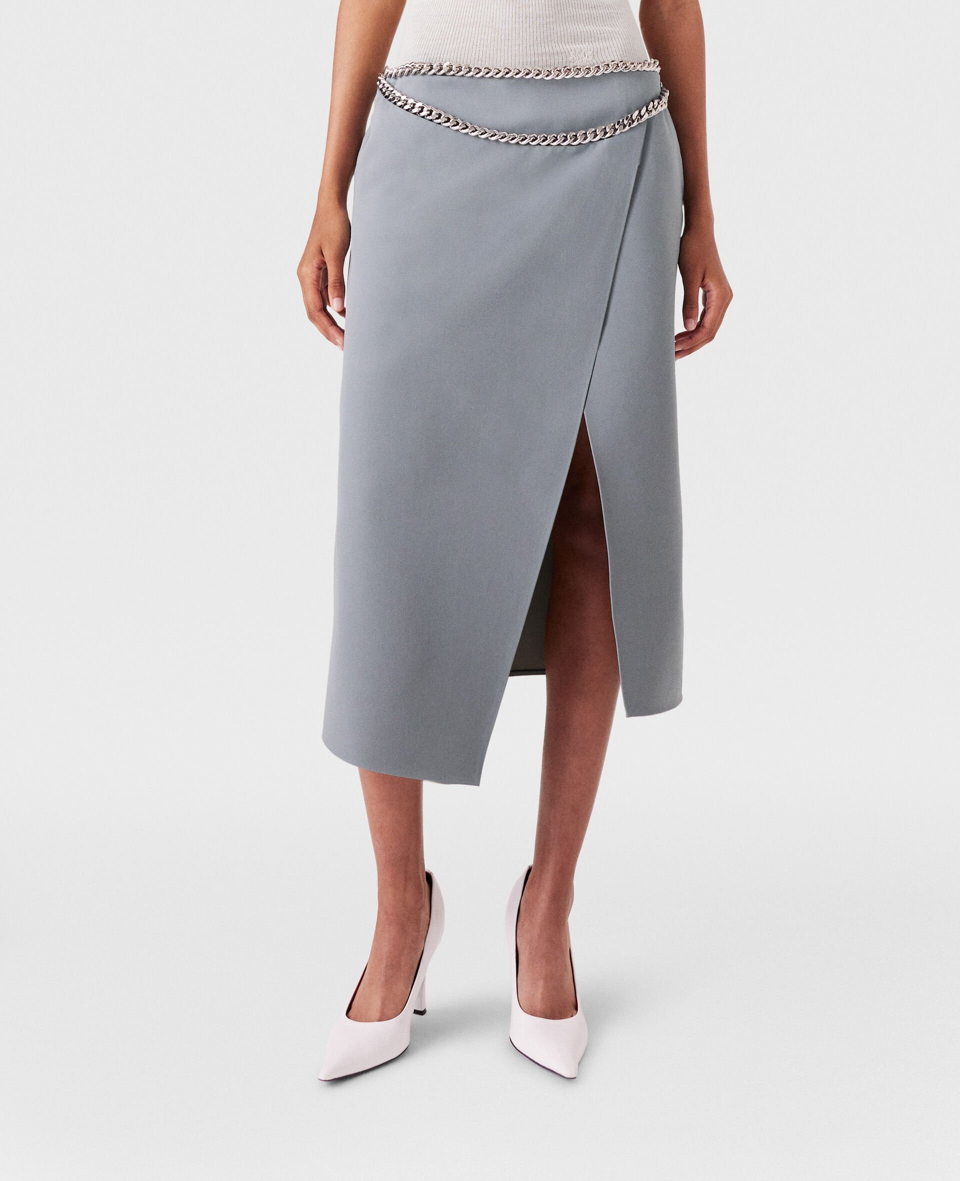 Falabella Chain Wool Midi Skirt - 5
