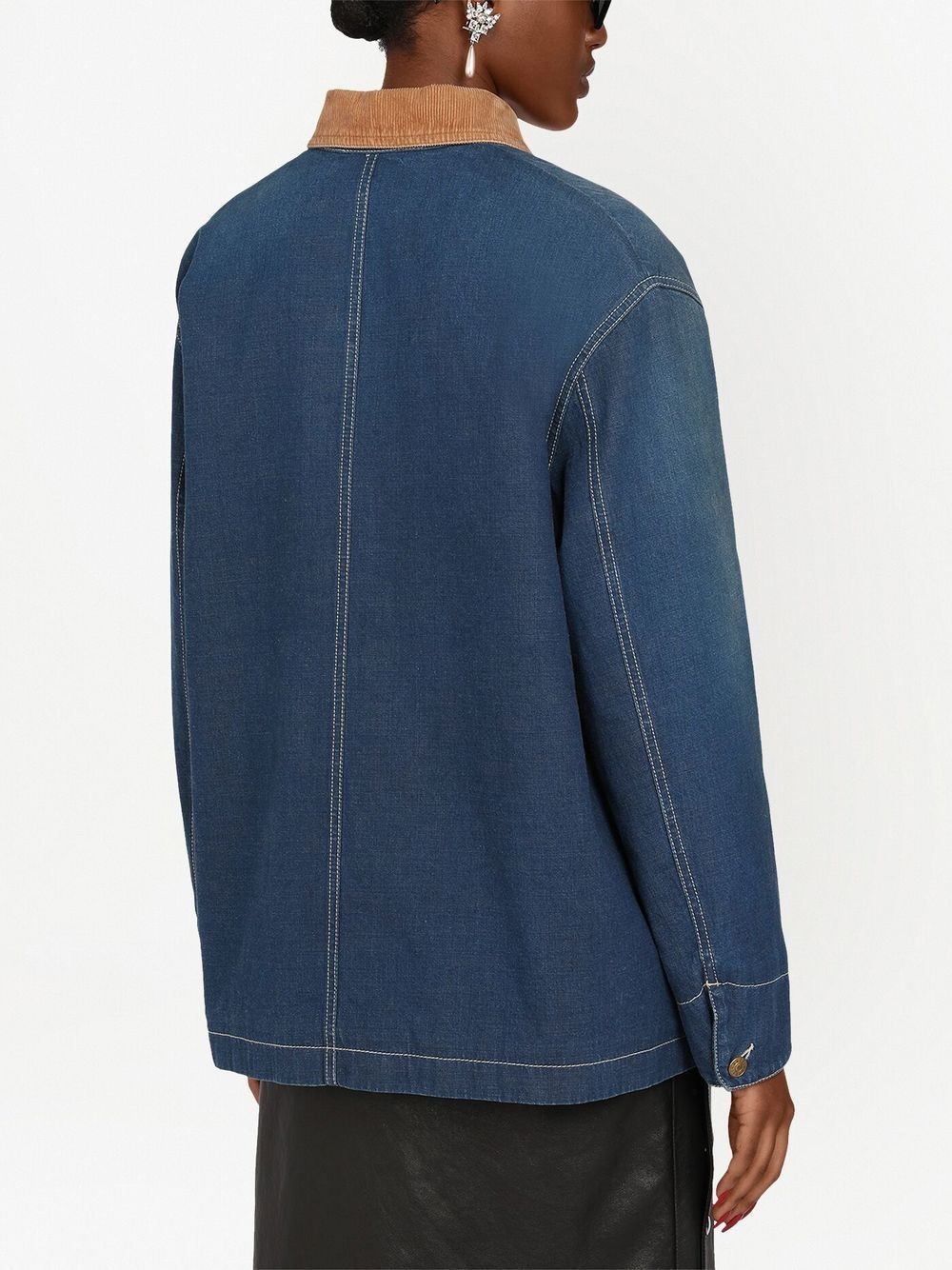 longline denim jacket - 4