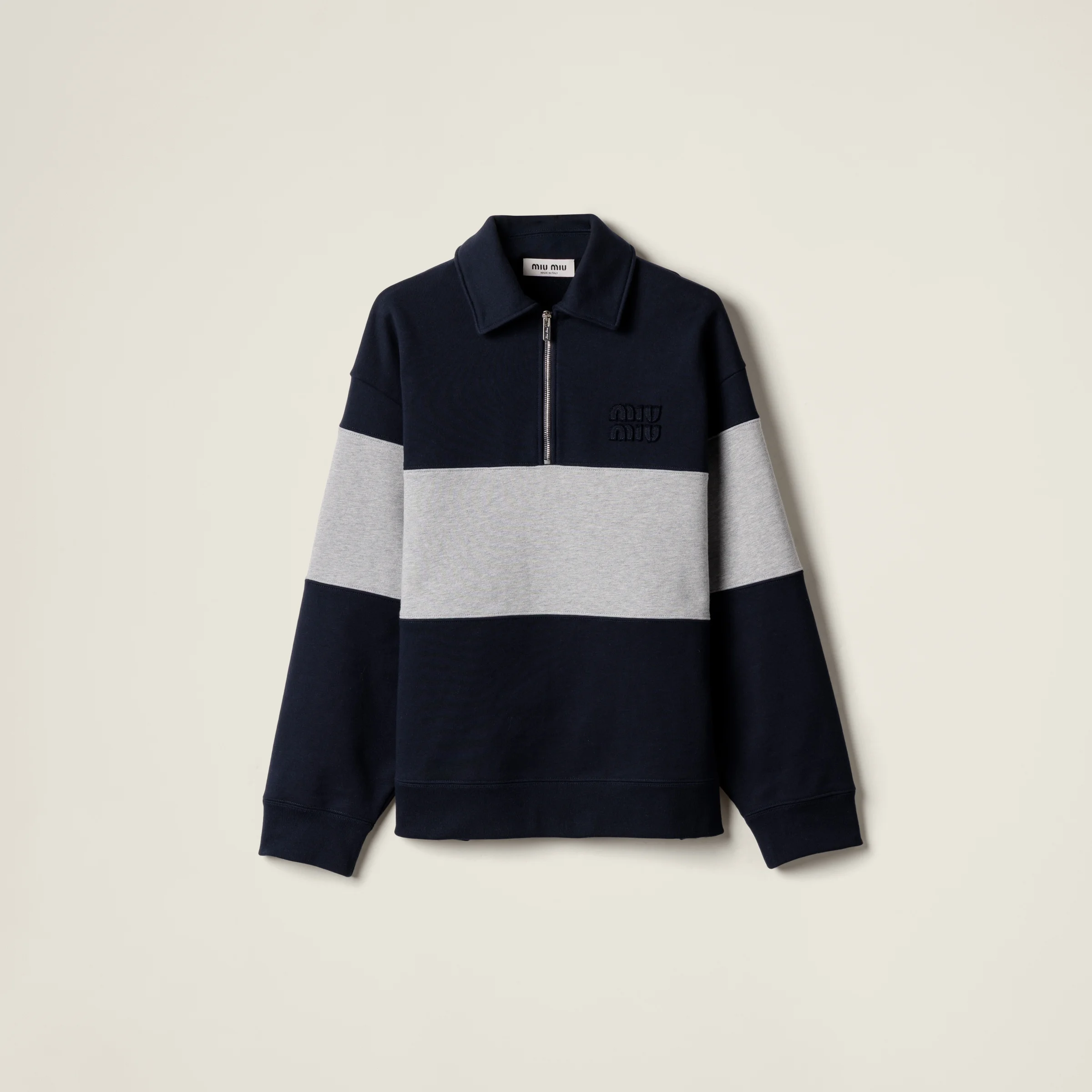 Half-zip cotton sweatshirt - 1