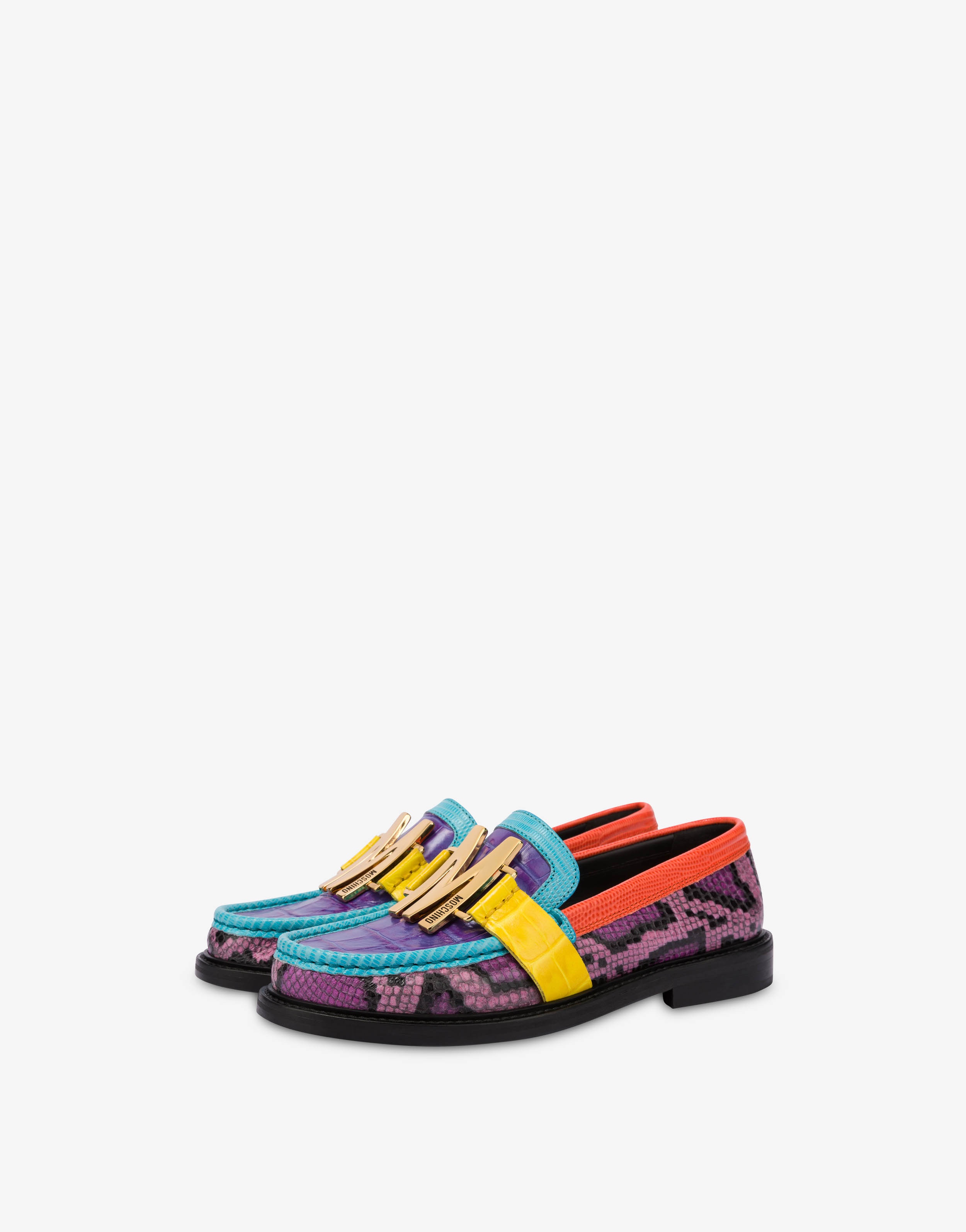 CALFSKIN PATCHWORK LOGO M LOAFERS - 1