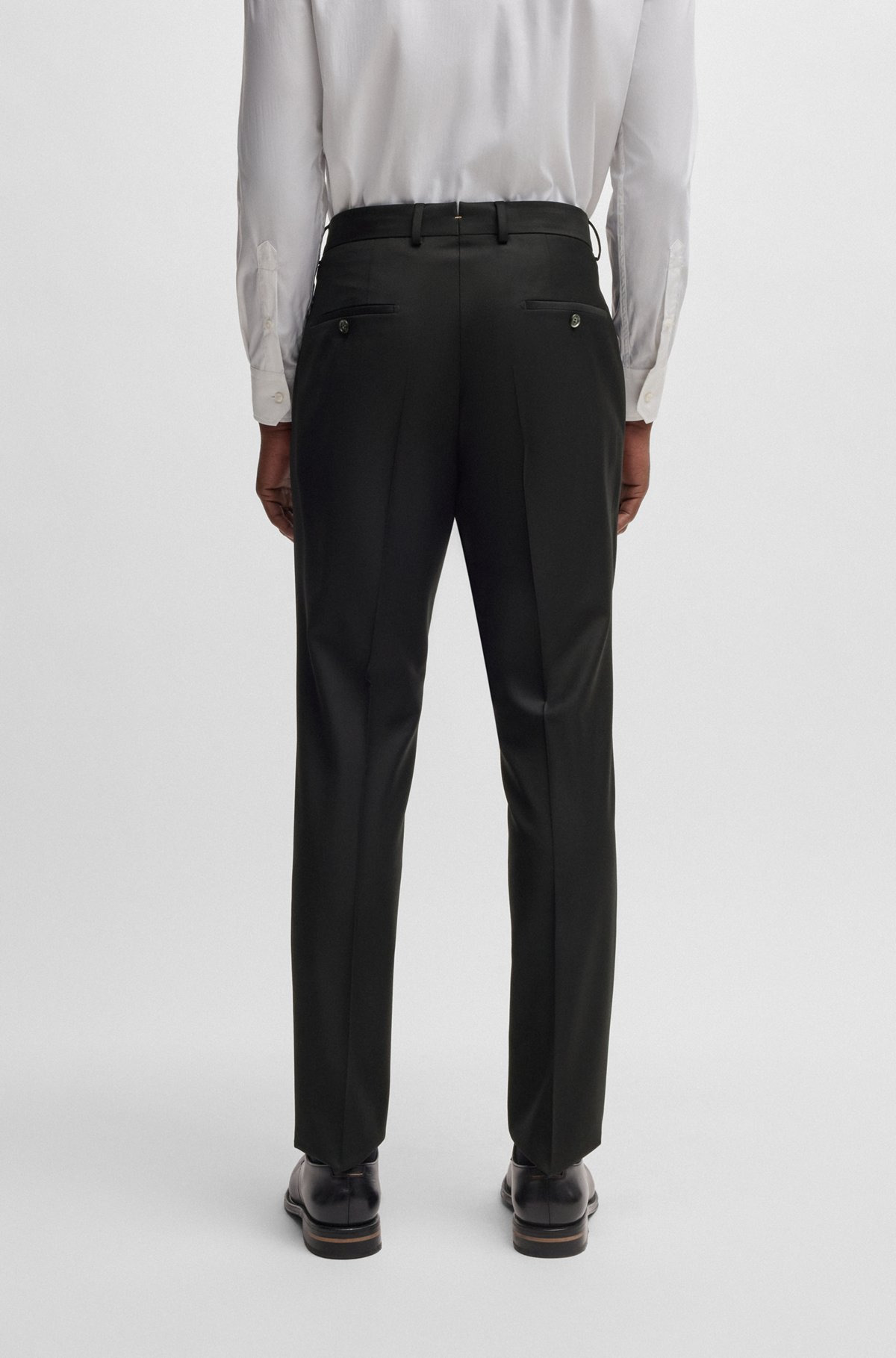 SLIM-FIT TROUSERS IN VIRGIN WOOL WITH STRETCH - 4