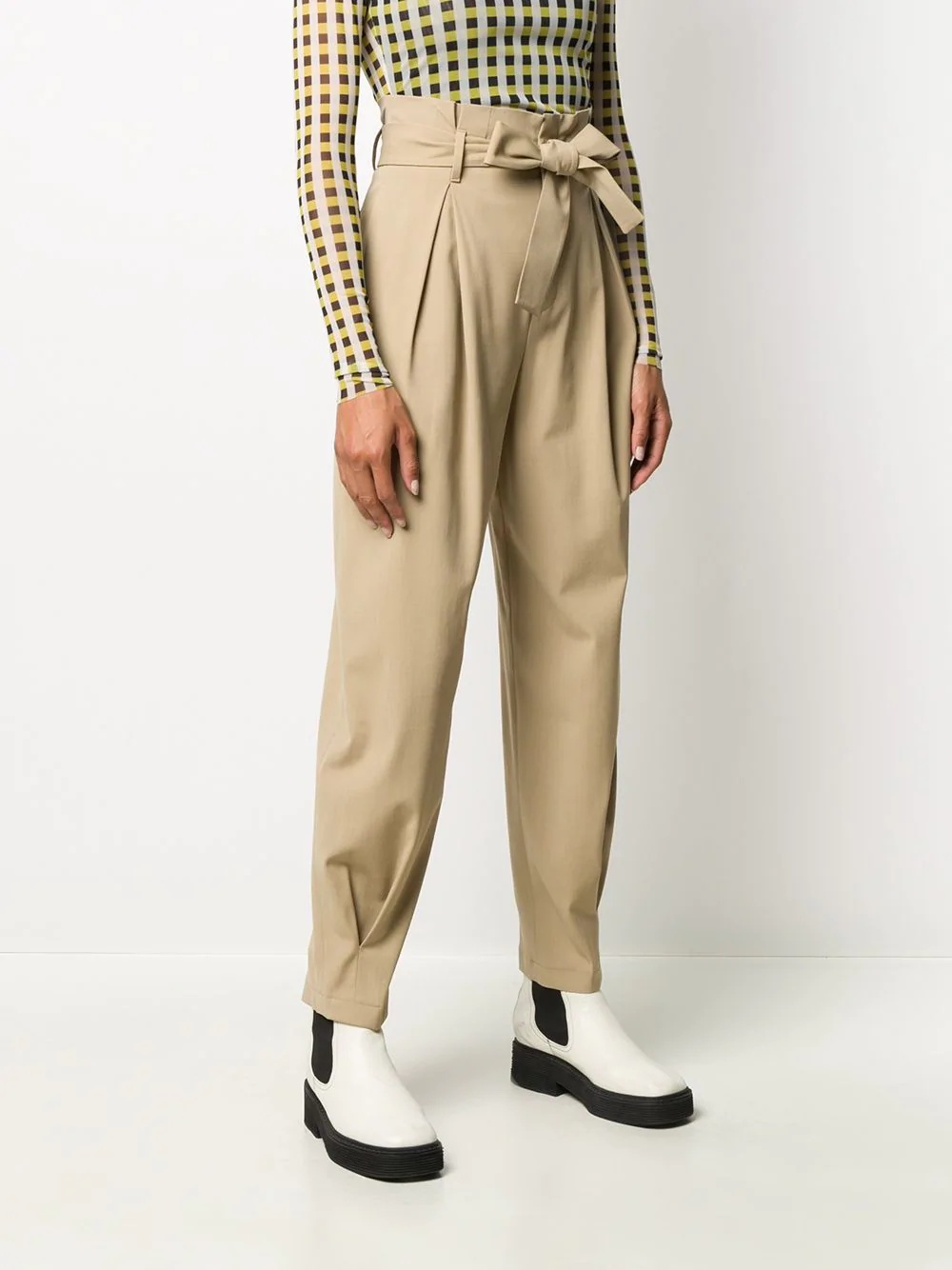 paperbag tapered trousers - 3