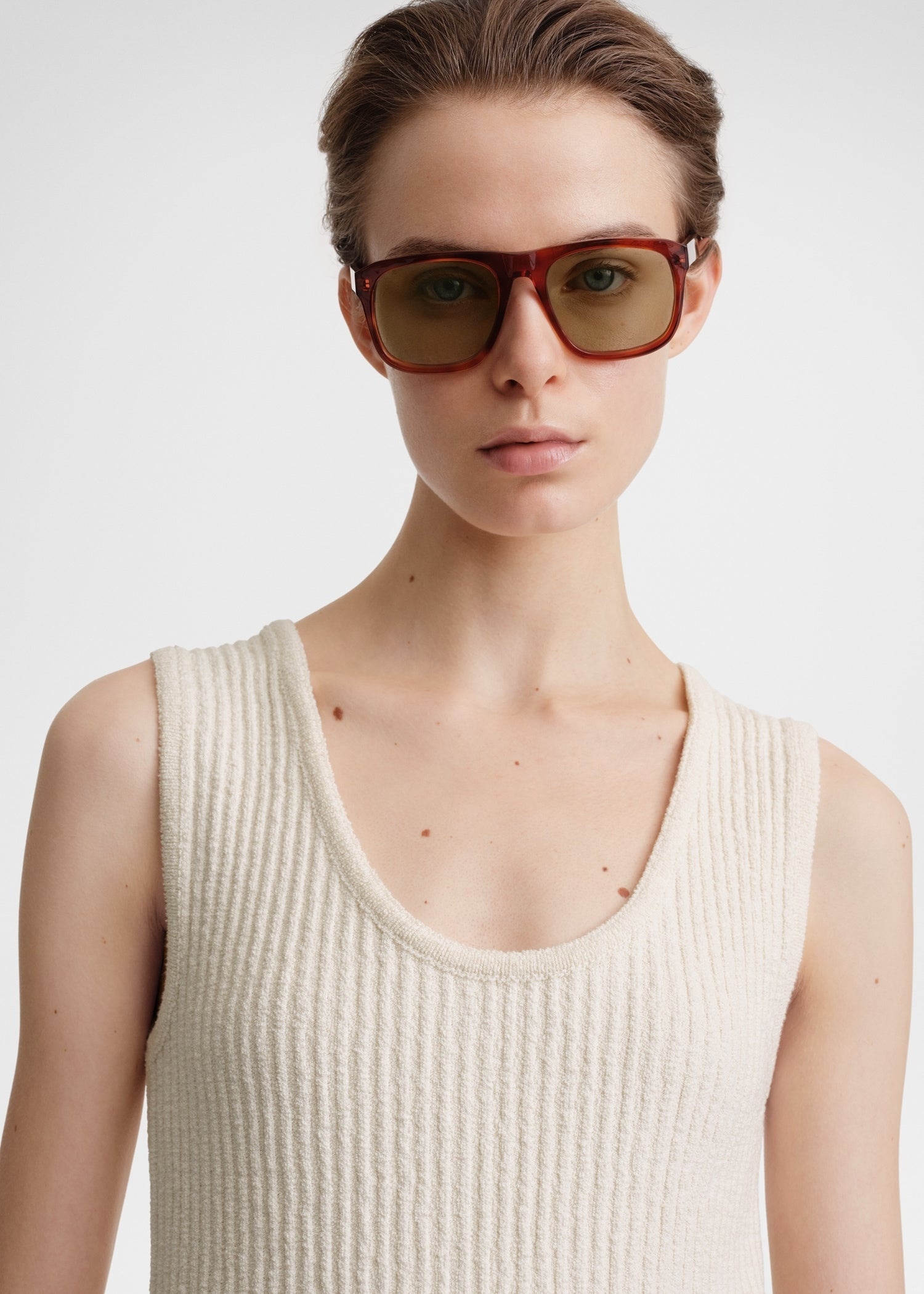 Textured rib tank ecru - 5