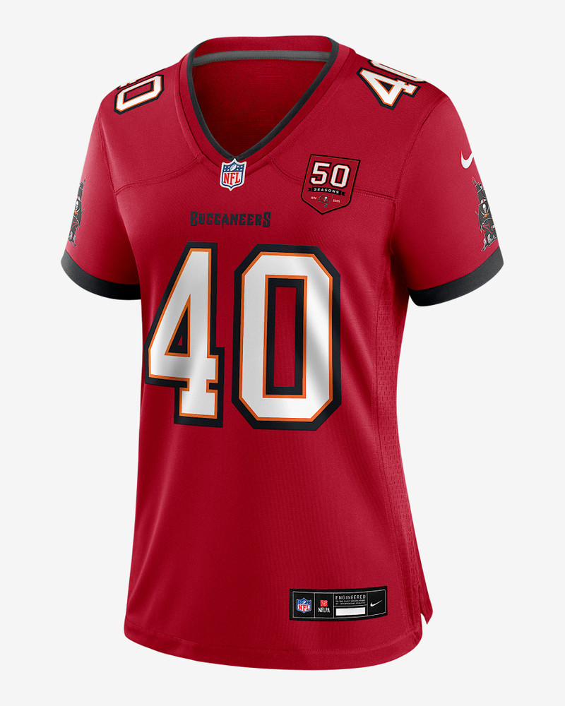 Mike Alstott Tampa Bay Buccaneers 50th Anniversary Women’s Nike NFL Game Jersey 1