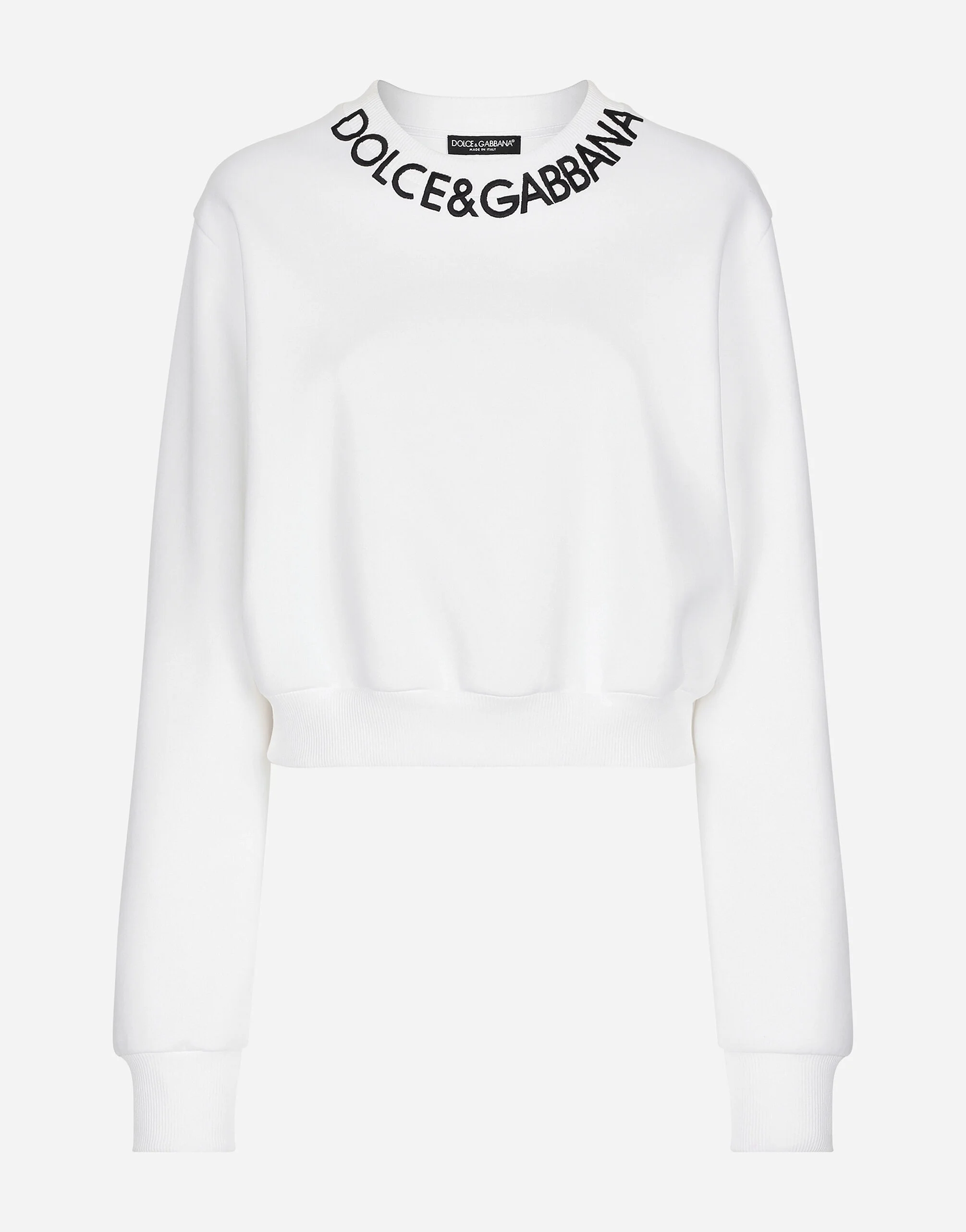 Cropped jersey sweatshirt with logo embroidery on neck - 1