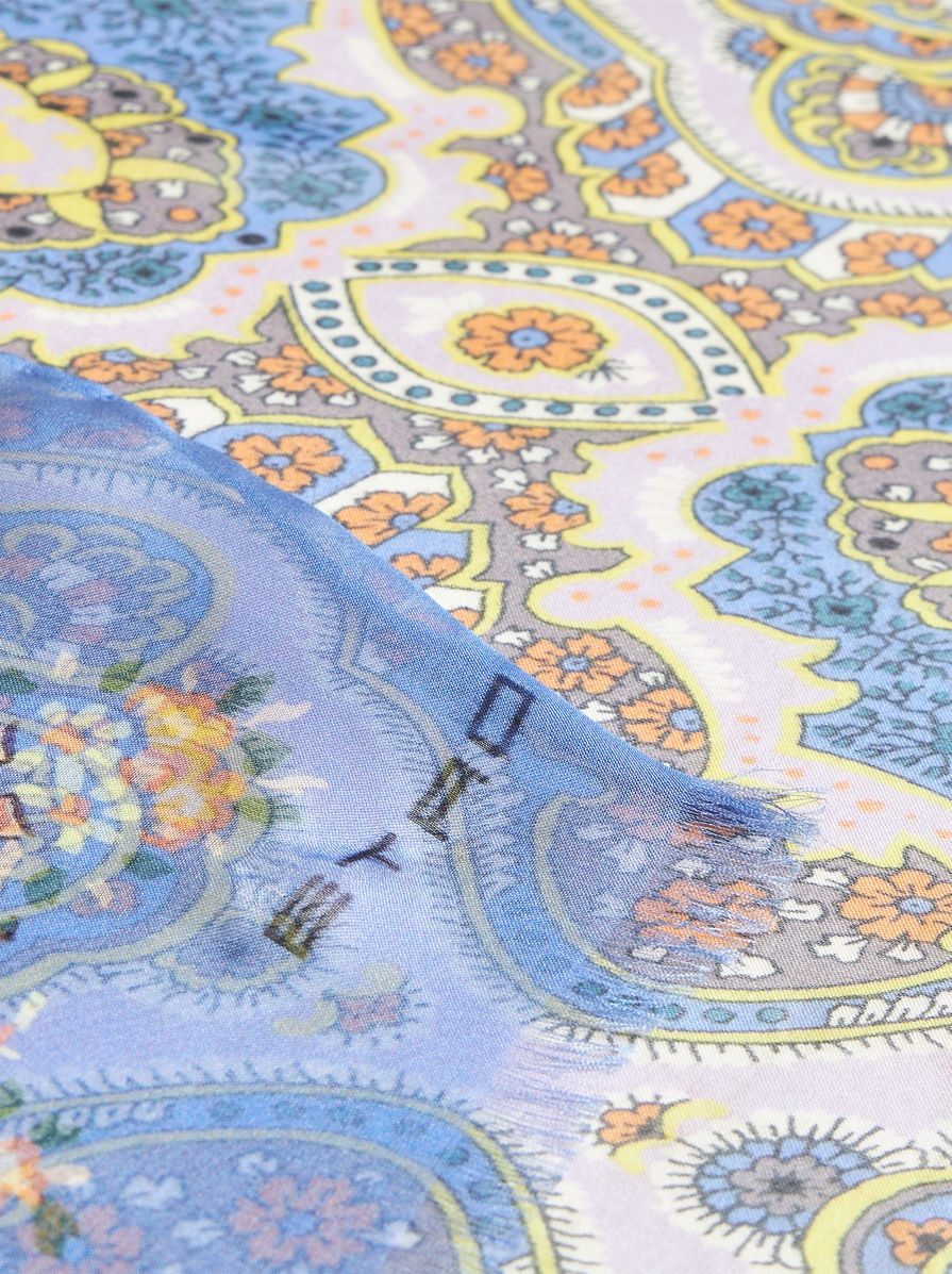 SILK SCARF WITH MEDALLION PRINT - 2