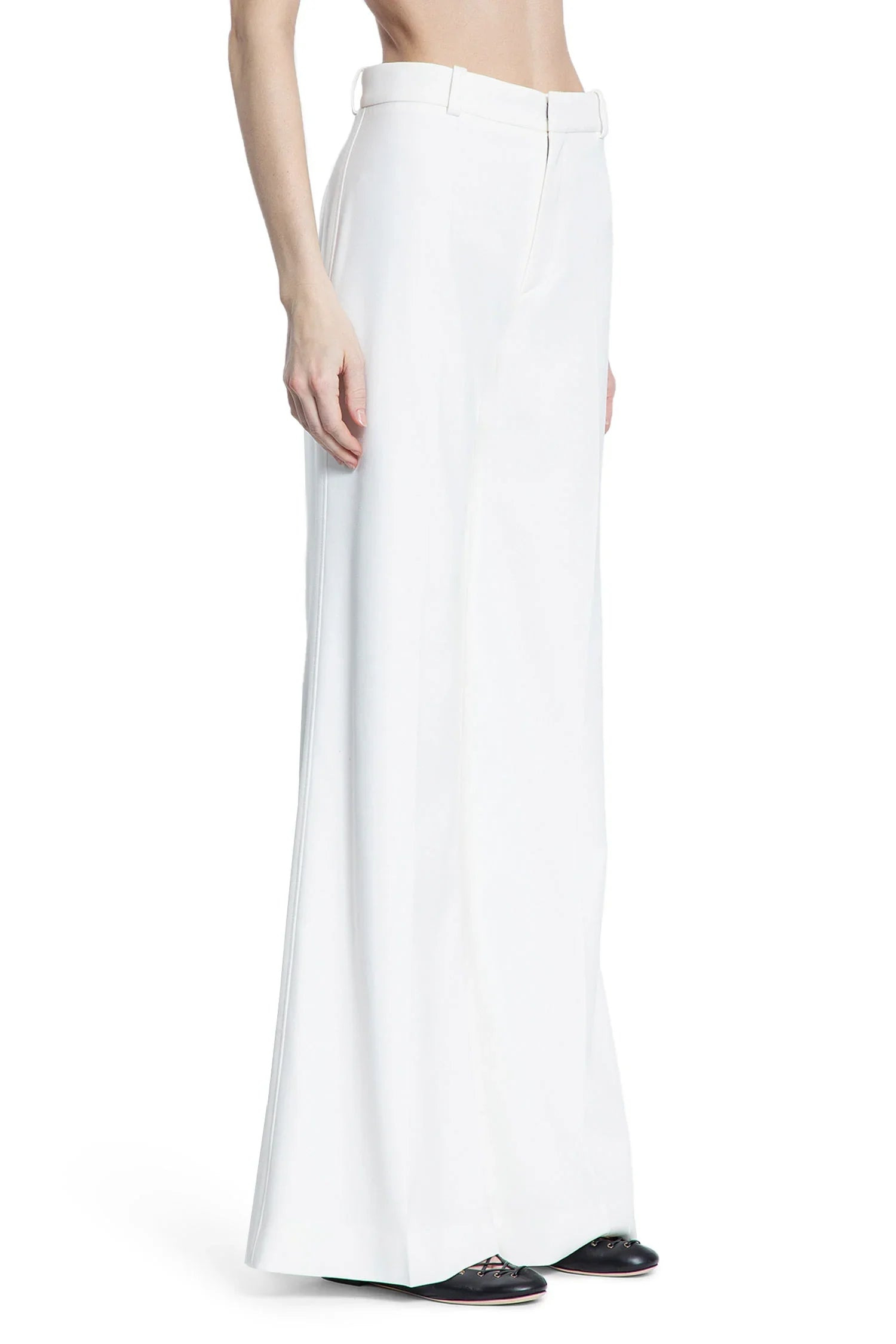 Flared-Trousers-In-Grain-De-Poudre - 3