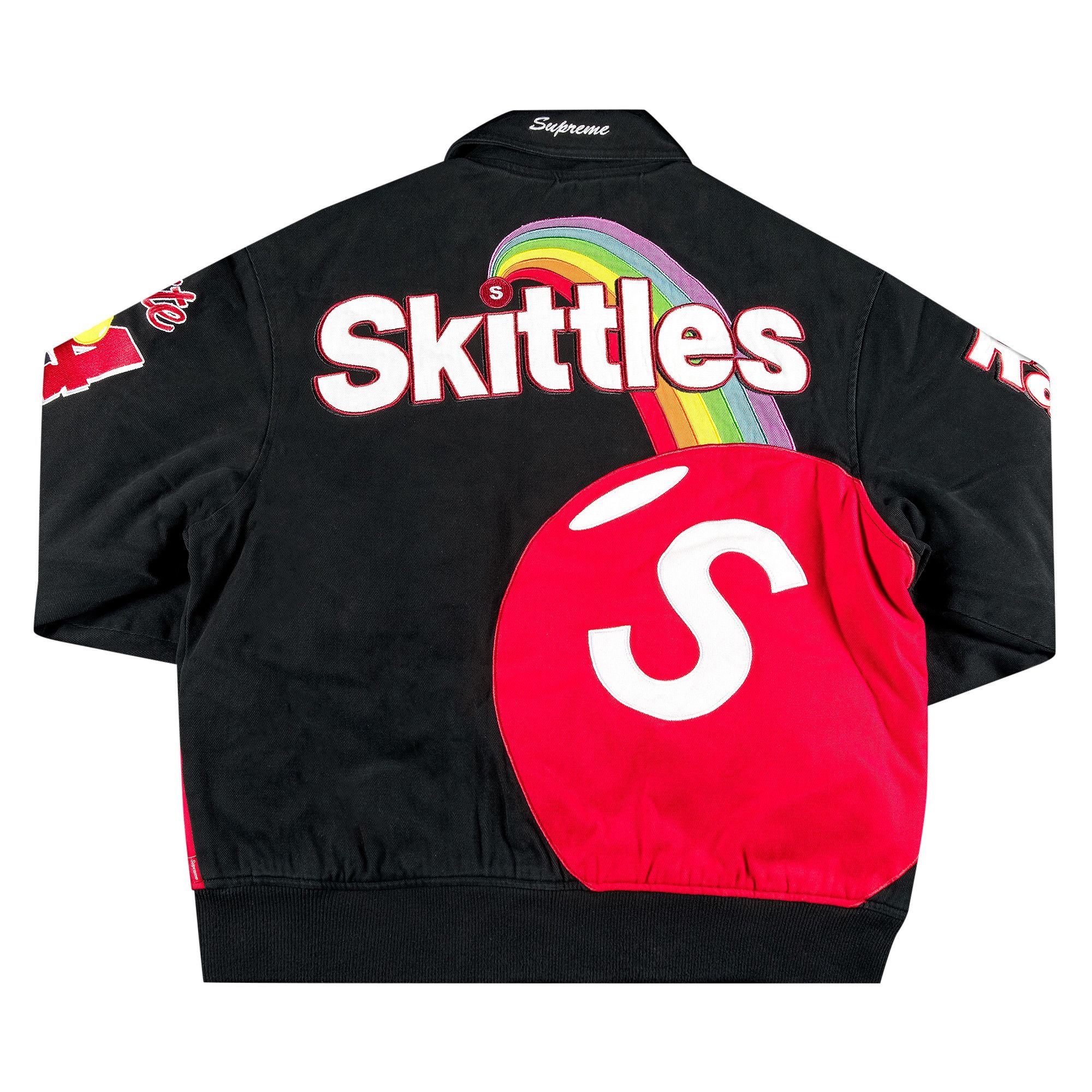 Supreme x Skittles x Mitchell & Ness Varsity Jacket 'Black' - 2