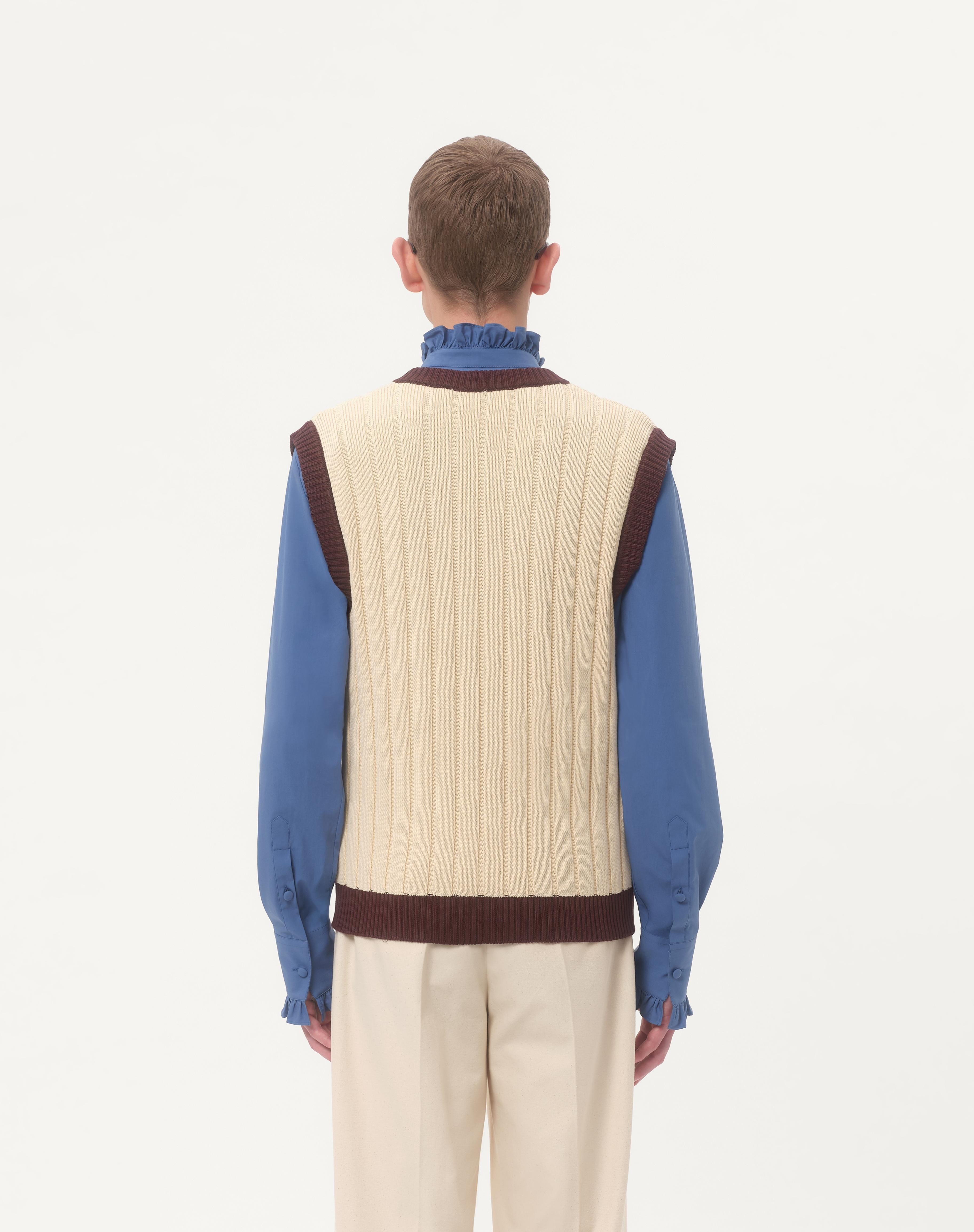 RIBBED COTTON VEST WITH VG EMBROIDERY - 7