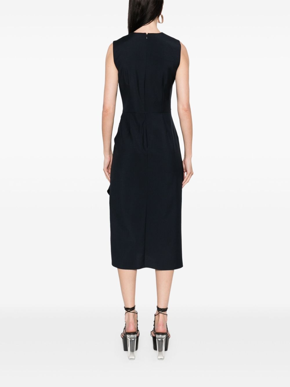 draped midi dress - 4