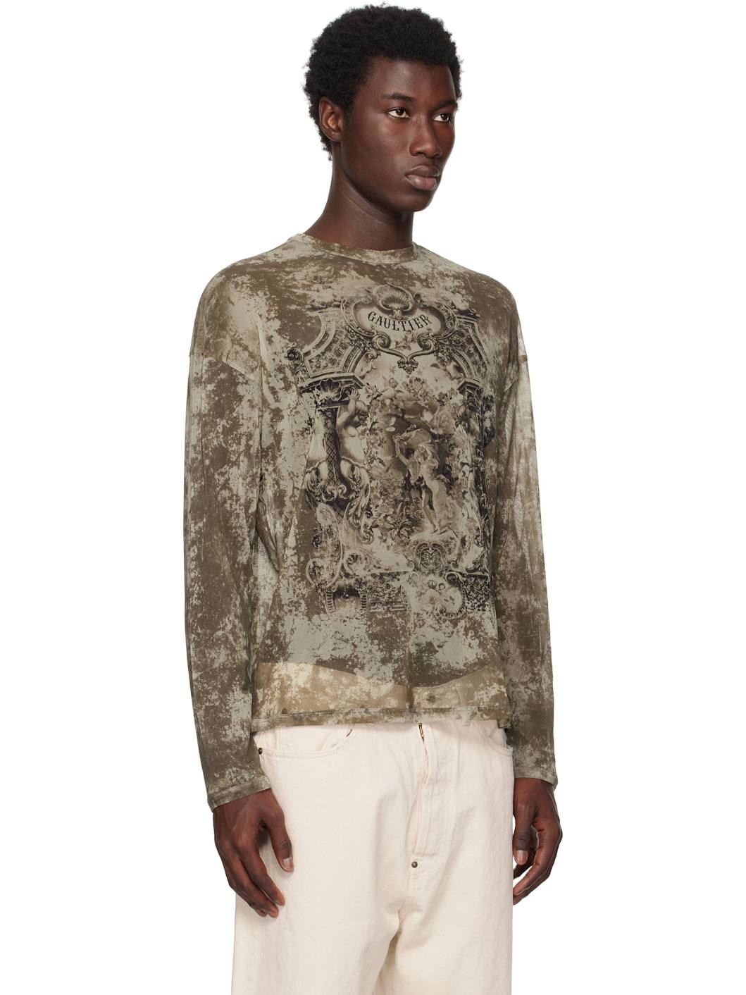 Beige 'The Oversized Médallion' Top - 2